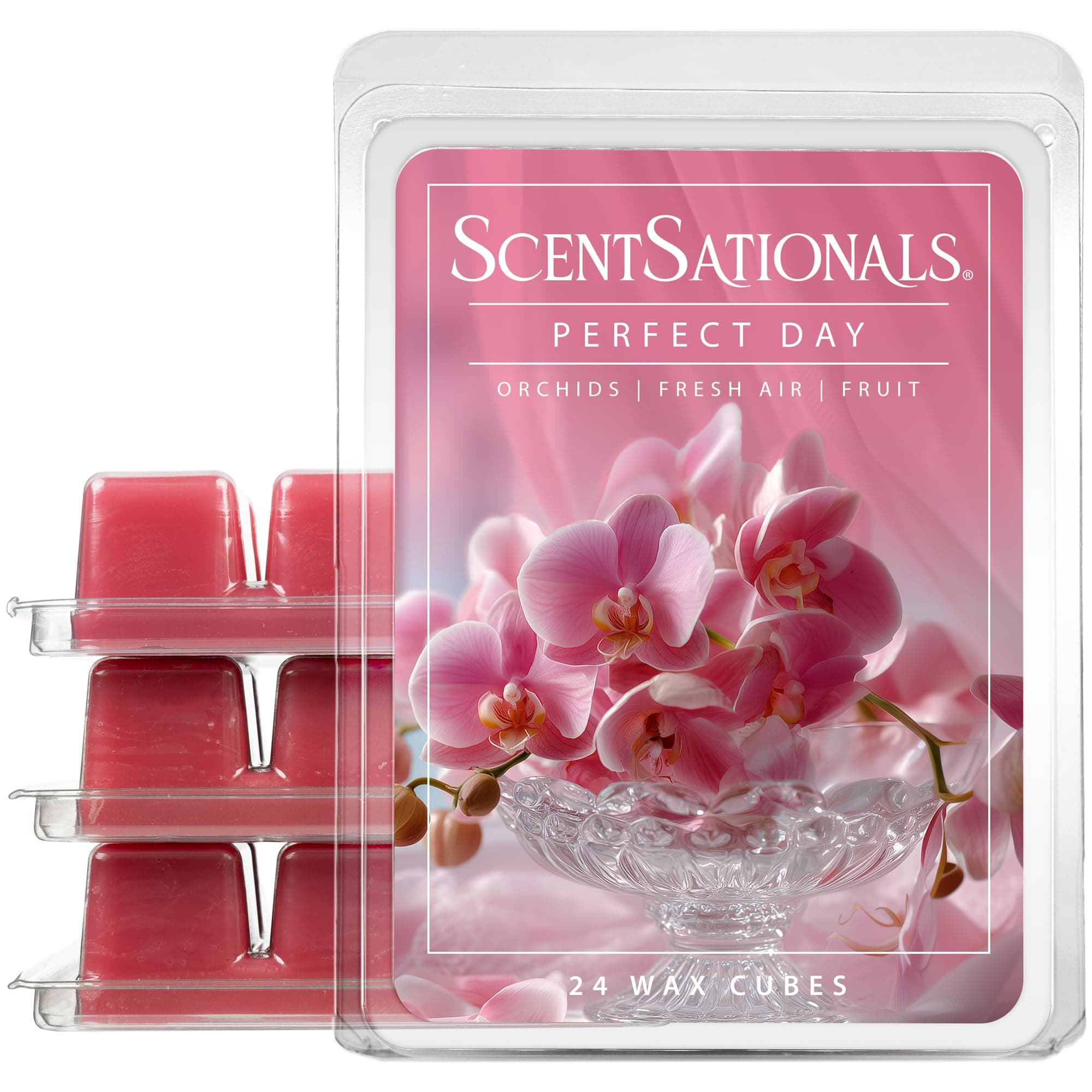 Scentsationals Wax Melts, Wax Cubes Strong Scent - Perfect Day - Long Lasting Scented Wax Melts for Warmer, 10oz (24-Cubes)