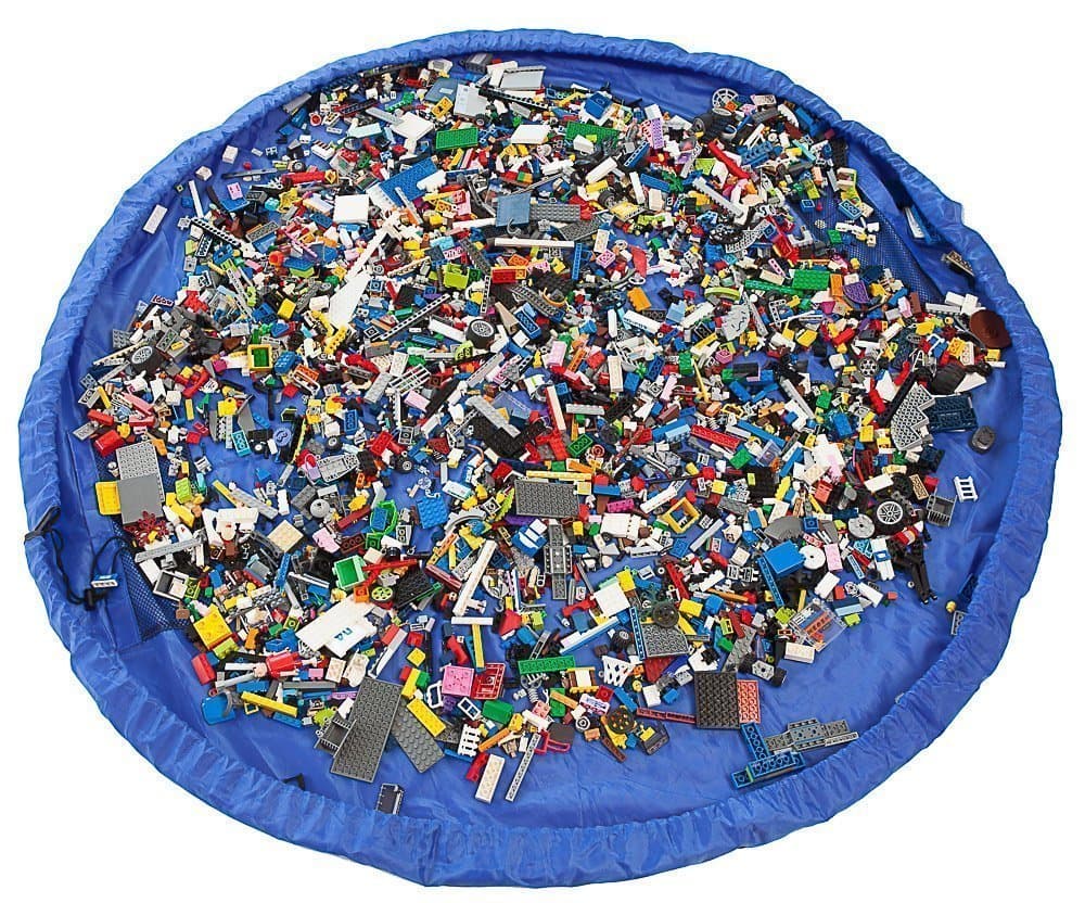 Twitterplaza Toy Storage Bag For Baby and Kids Toys Organizer Quick Toy Mat Simple, Portable - Blue 60Inch