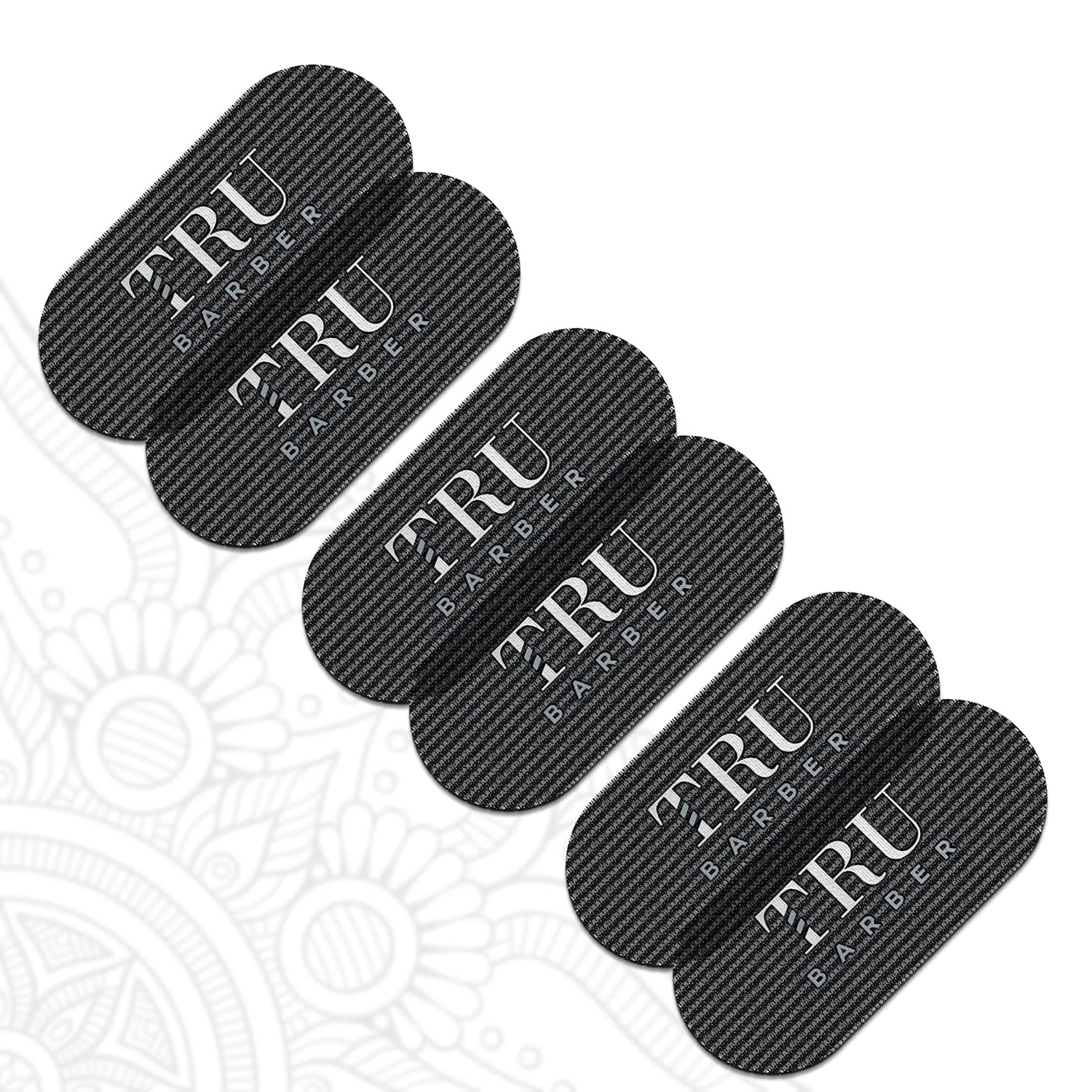 TRU BARBER HAIR GRIPPERS® Bundle Pack of 6 Men Women - Salon and Barber Styling Hair Clips Hair Holder Grips (Black)