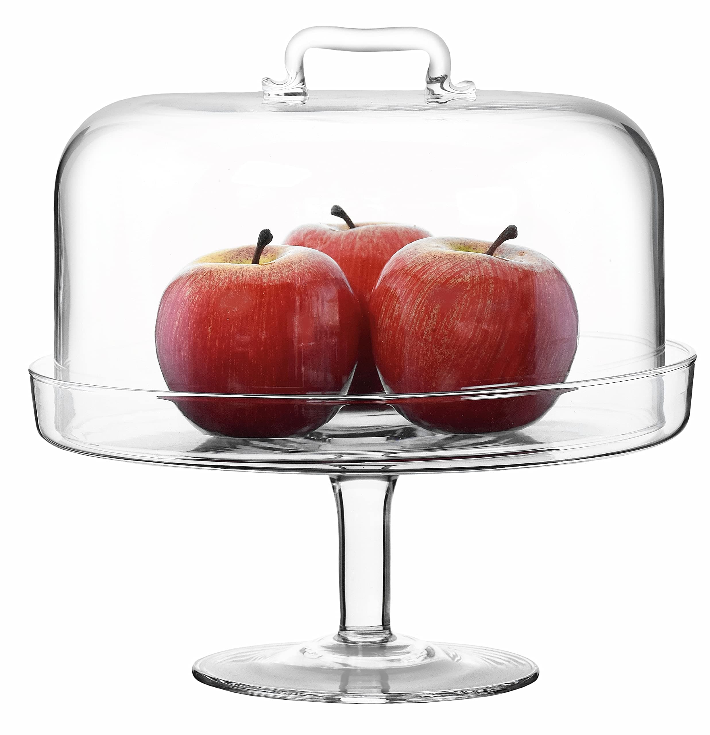 SOLAVIA Clear Glass Handmade Cake Stand And Dome Cloche Bell Cover H27cm high Rita Kitchen Accessory