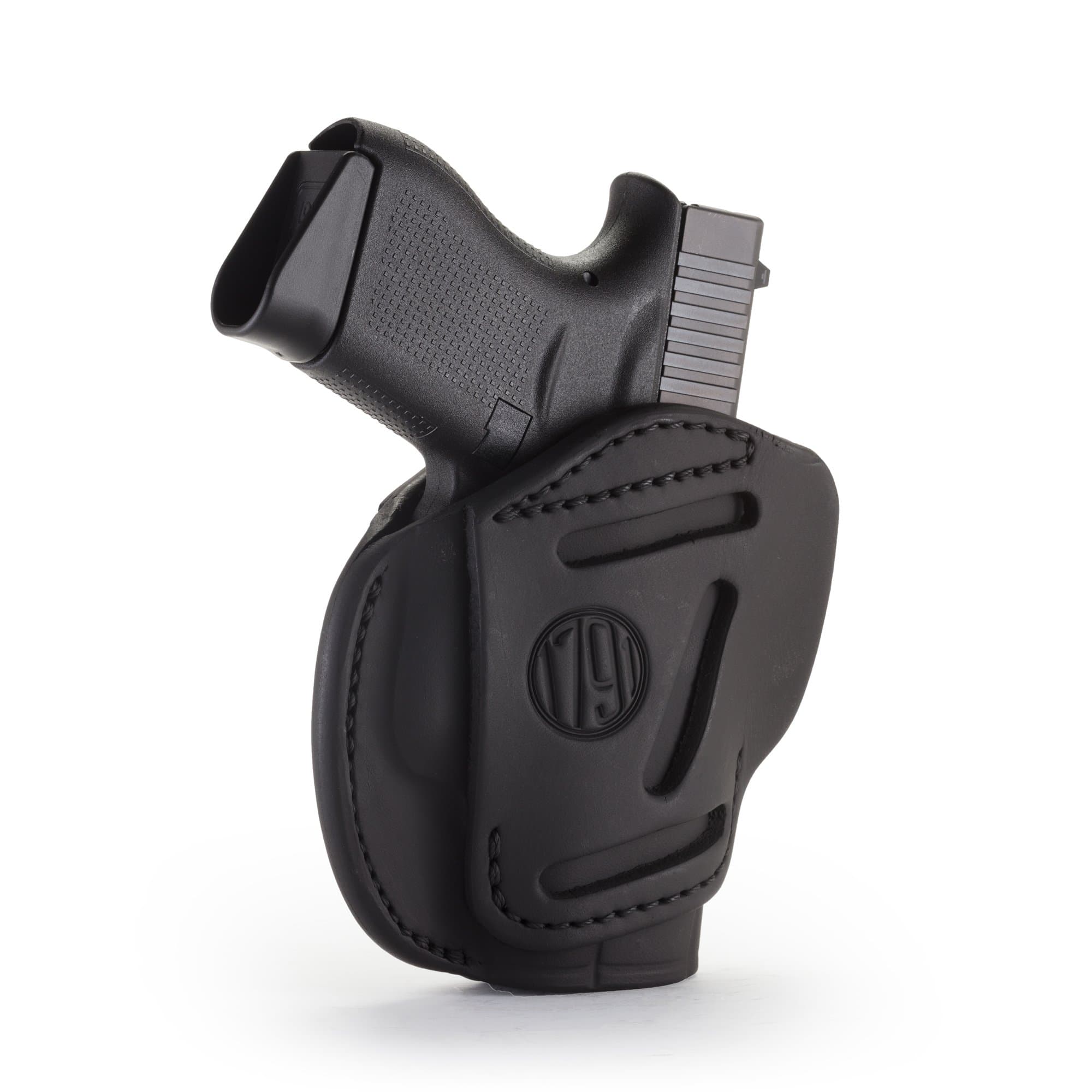 3-Way G43 Holster - OWB CCW Ambidextrous Leather Gun Holster - Fits Glock 43, Glock 42, Kahr CW380 and S&W Bodyguard