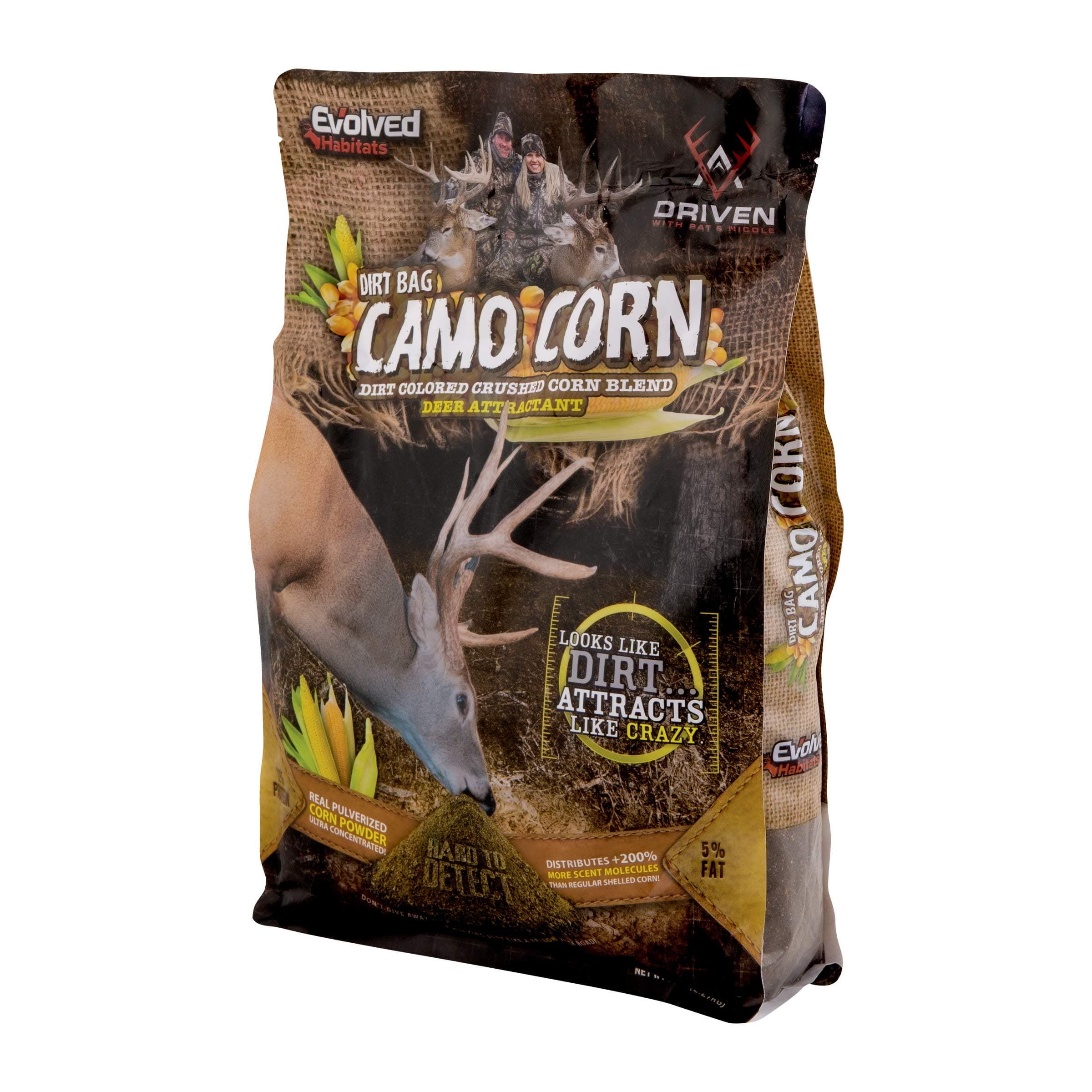 Evolved Habitats Dirt Bag Camo Corn Powder Deer Attractant - Dirt-Colored Crushed Corn Blend Food Supplement Deer Feed 5 Pound (Pack of 1)