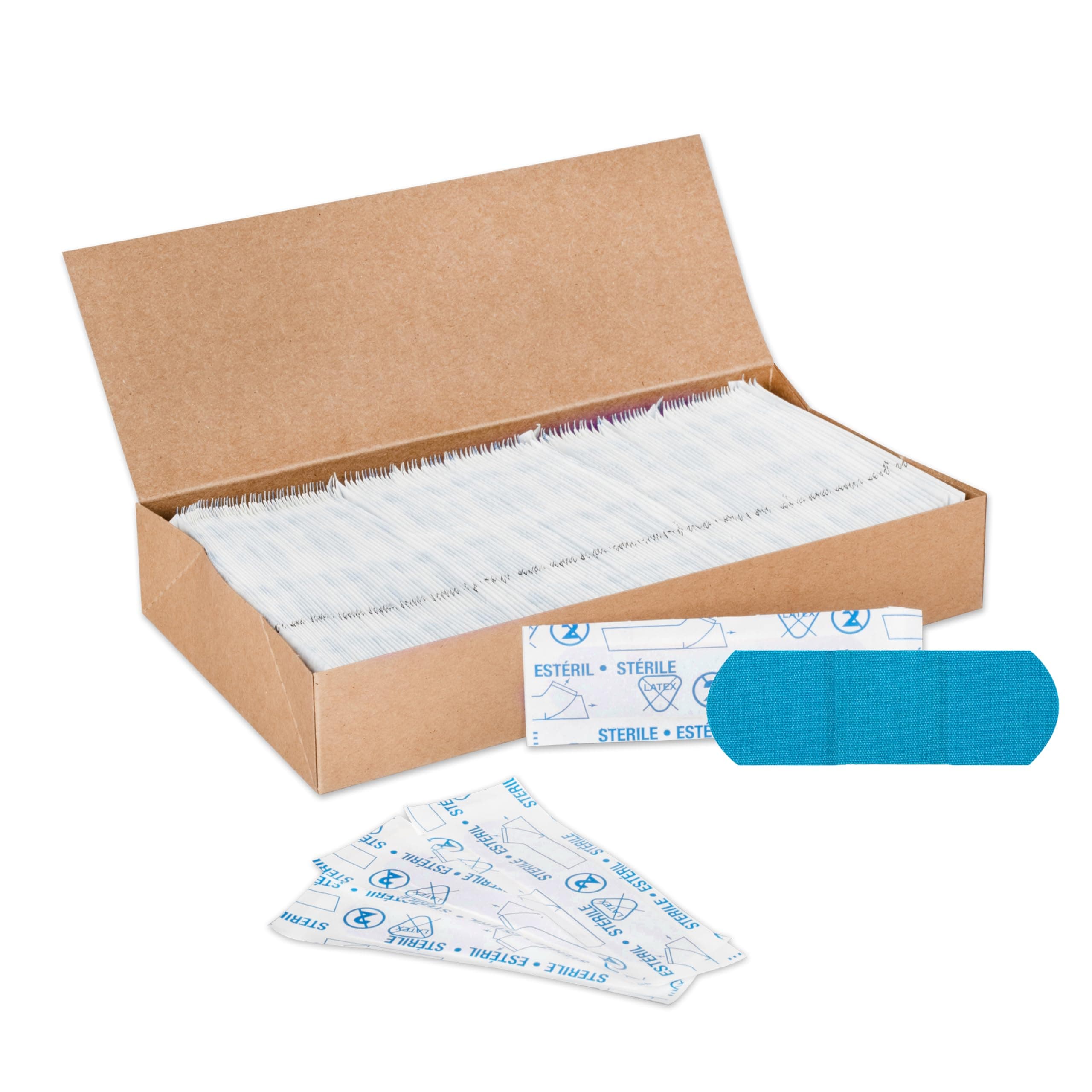 American White Cross First Aid Blue Fabric Metal Detectable Adhesive Strip Sterile 1 x 3" 1300 per Case