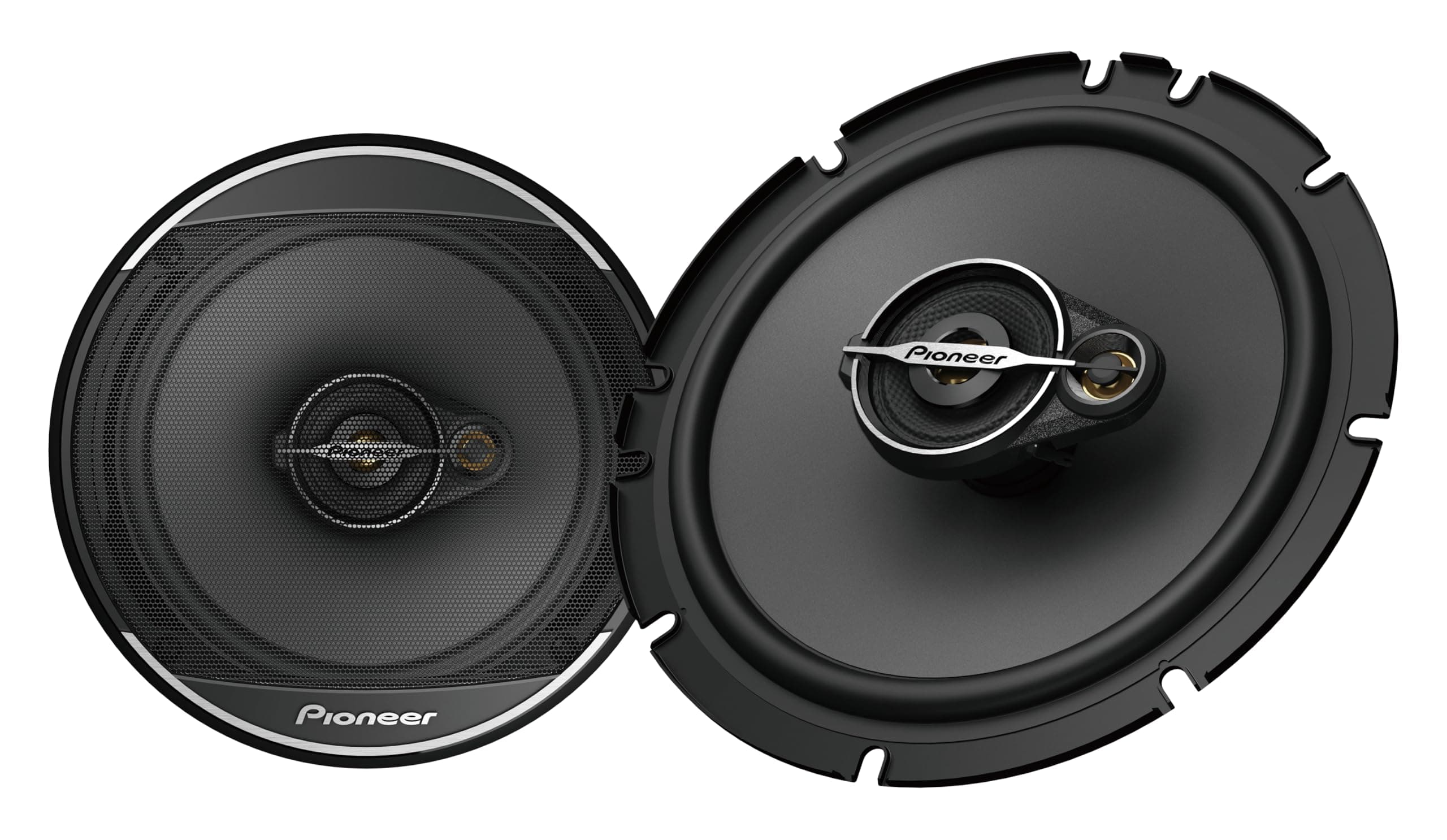 A-Series Standard TS-A1671F 6.5” 3-Way Speakers (Pair) – 320W Max, Balanced Sound + Smooth Treble, Enhanced Bass, Ideal Factory Upgrade, Installation Adaptors Included