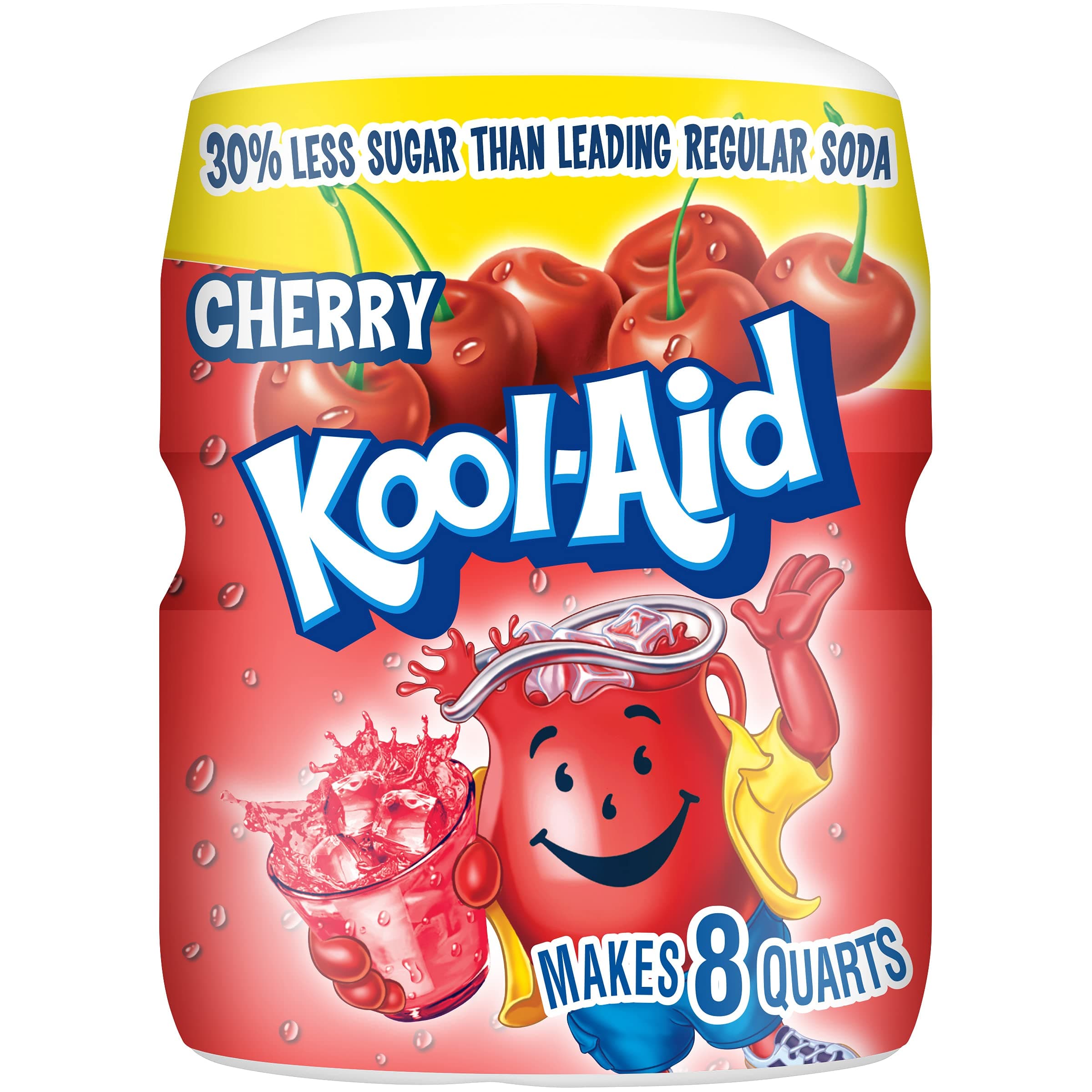 Kool-Aid Caffeine Free Cherry Sweetened Powdered Drink Mix 12 Count 19 oz Canisters