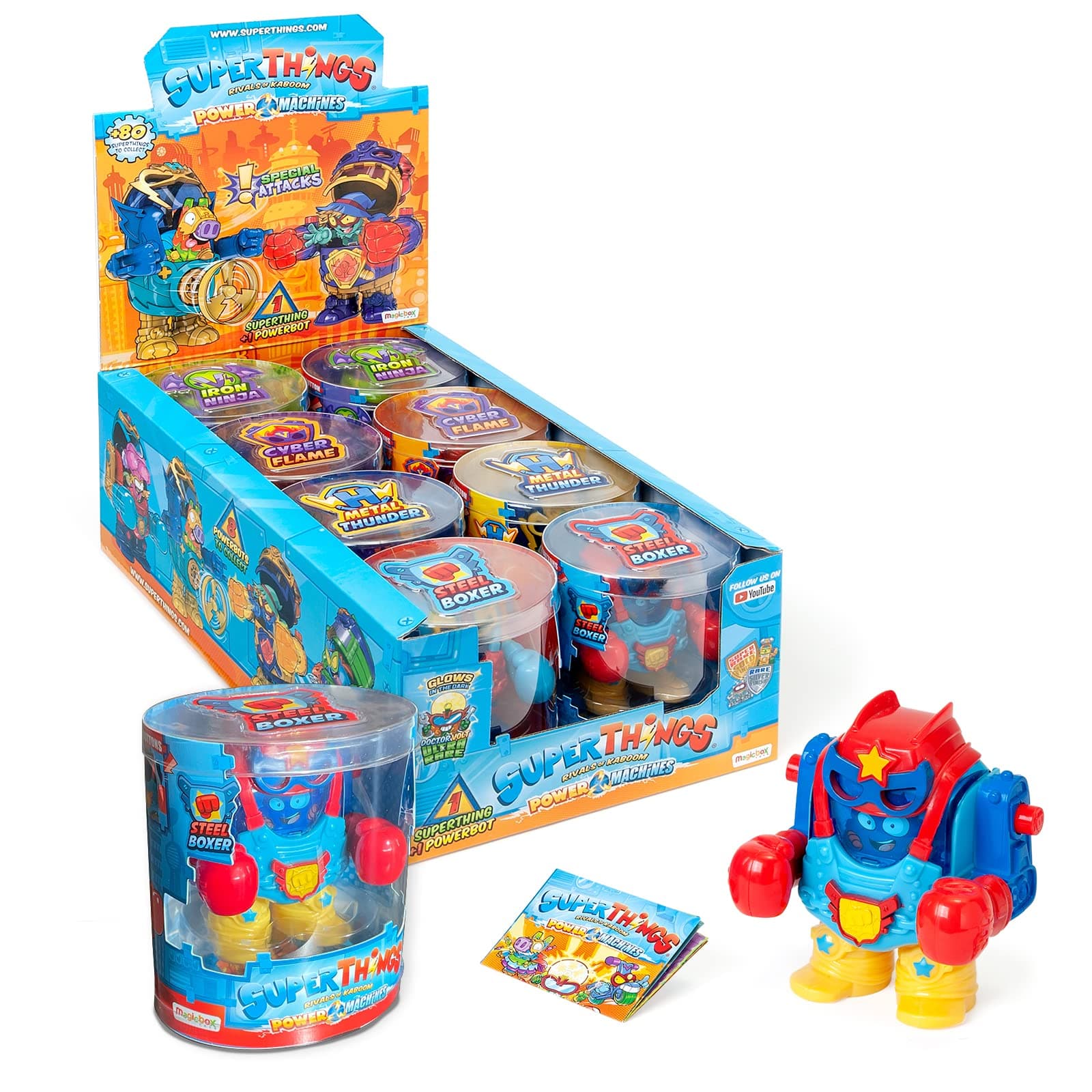 SuperThings- Power Machines - Display 8 PowerBots, Contains 1 Powebot & 1 SuperThings