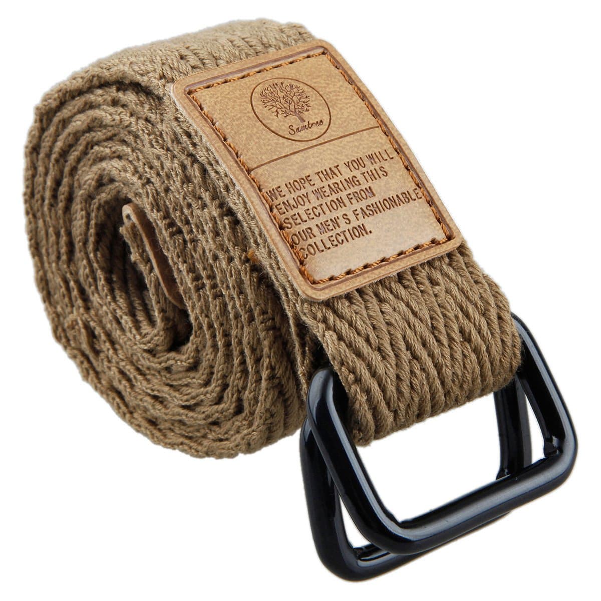 moonsixCanvas Web Belts for Men, Military Style D-ring Buckle Men's Belt