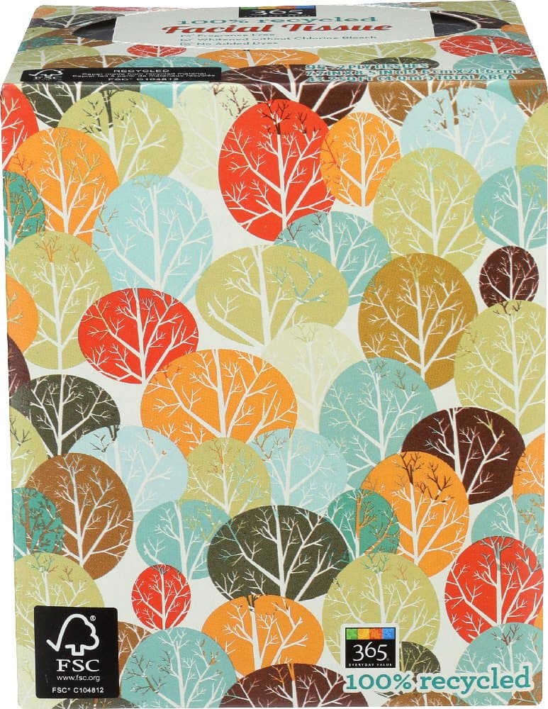 365 Everyday Value, 100% Recycled Facial Tissue, 95 Count