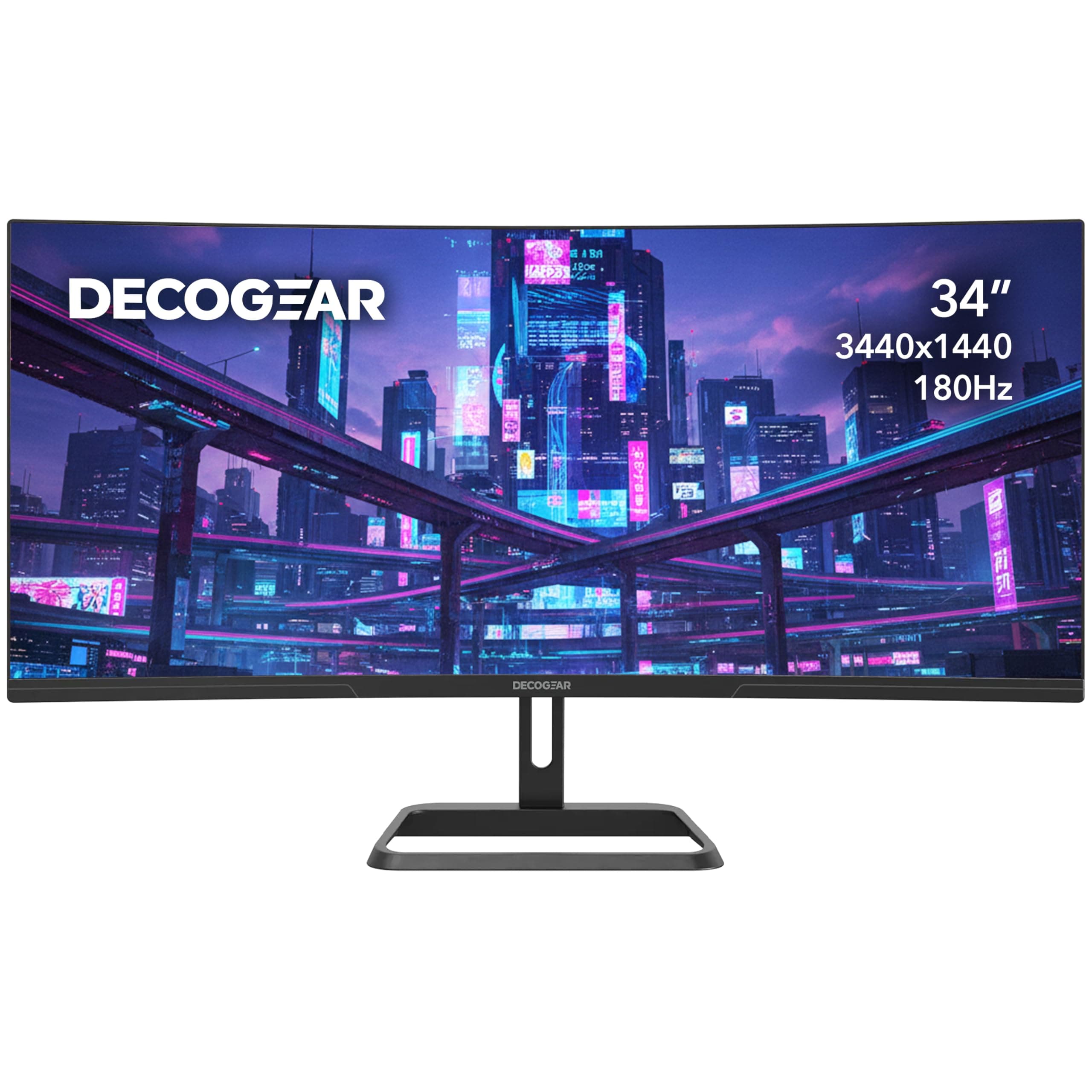- 34” Ultrawide Curved Gaming Monitor 3440×1440 UWQHD, 180Hz, 1ms MPRT, VA Panel, 1500R, HDR Ready, 100% sRGB, Adaptive Sync, Dual HDMI/DP, 21:9, VESA Mount, Tilt Adjustable - American Seller
