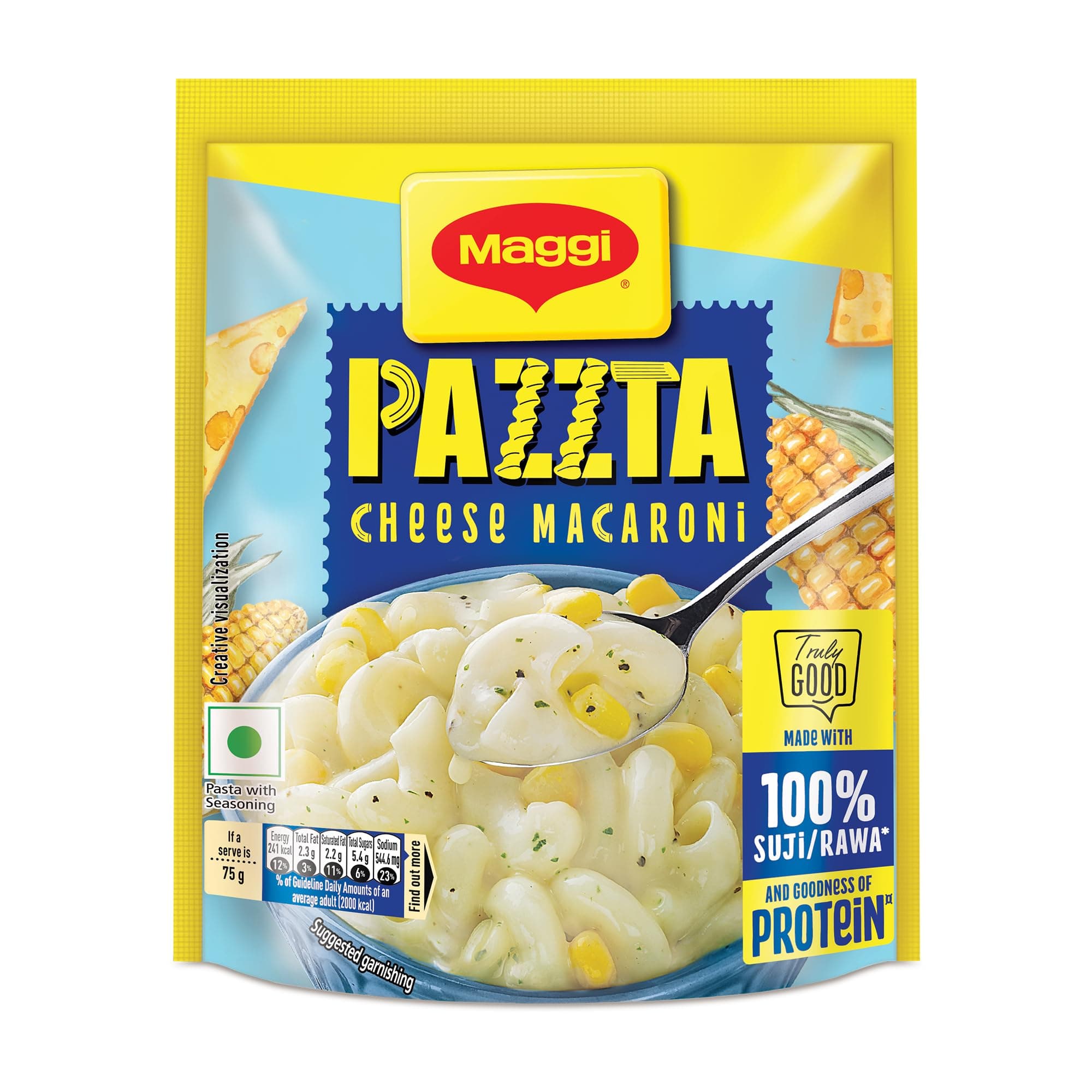 PAZZTA MAGGI Cheese Macaroni Pasta, Delicious Italian Style Instant Pasta, Made with 100% Suji & Quality Ingredients, 75g
