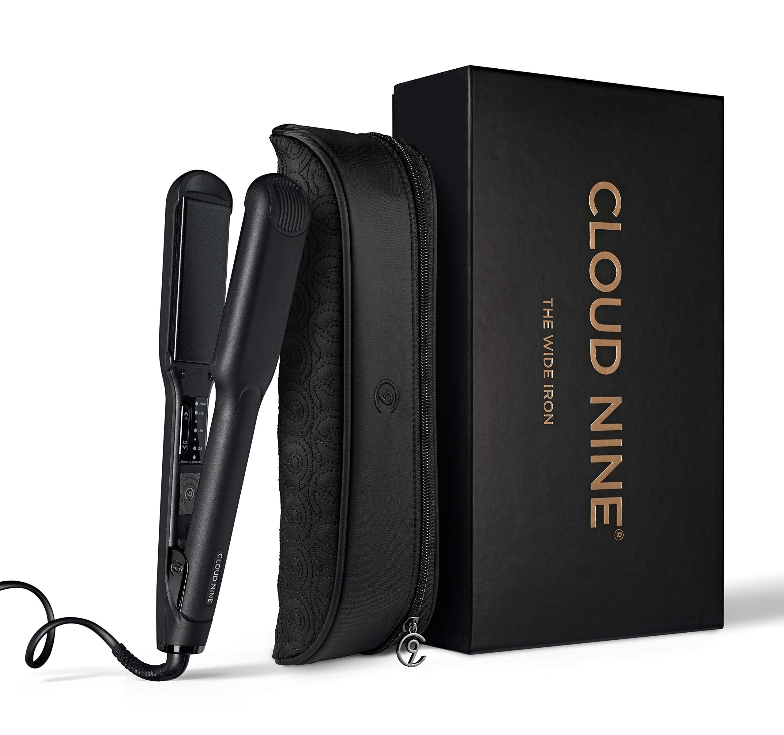 The Wide Iron Hair Straightener Gift Set | Ceramic Floating Plates Cushion Spring Flex Technology | Variable Temperature Control 100°C - 200°C | Professional Design for Range of Hair Types…
