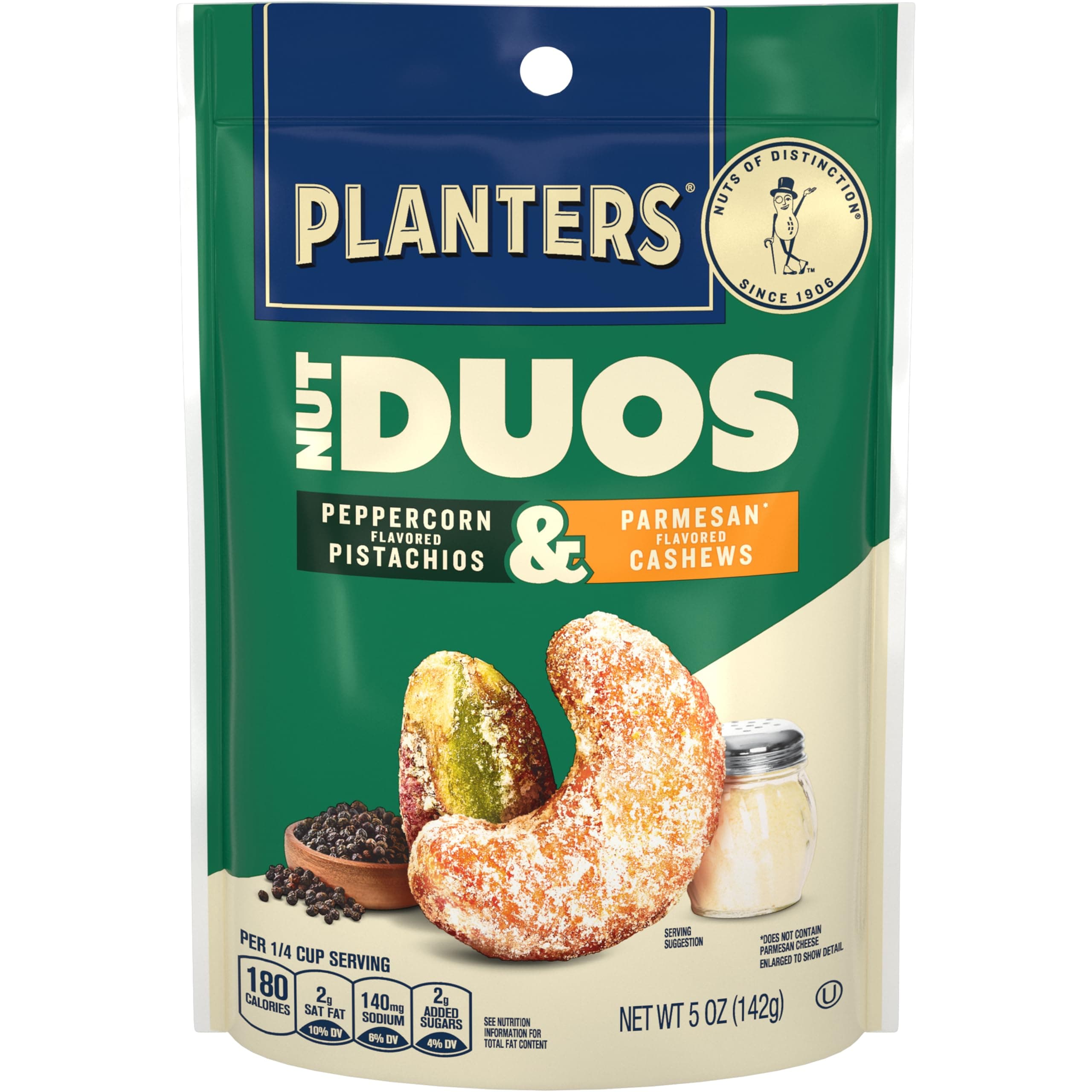 Nut Duos Peppercorn Pistachio & Parmesan Cashews 5 oz