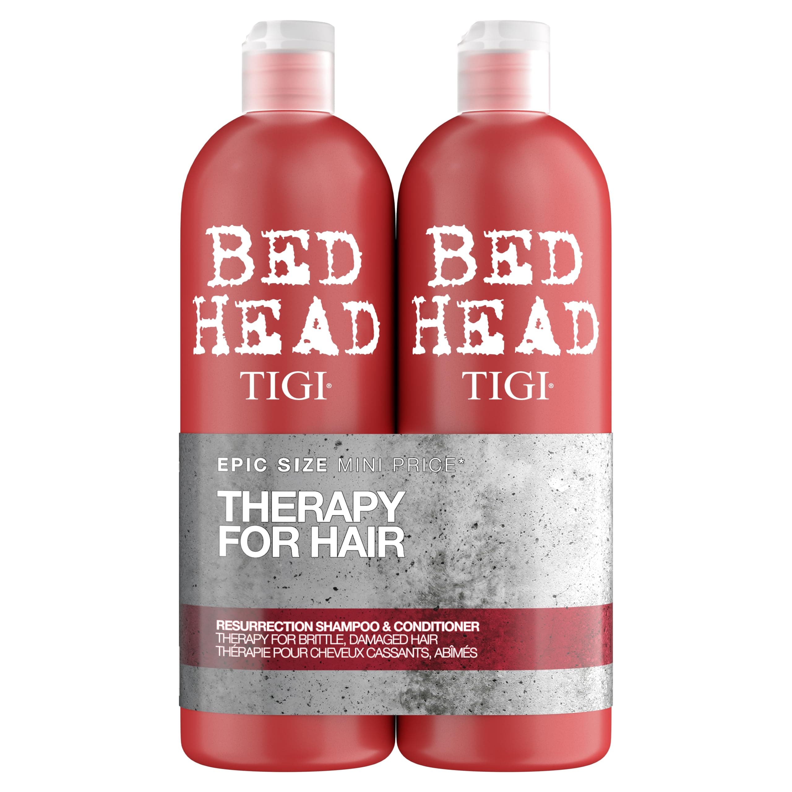 by TIGI Resurrection Shampoo & Conditioner Set - Deep Moisture Repair for Dry, Damaged Hair, Moisturising Salon Formula for Bond Care Treatment, with Colour Protect for Strength & Shine