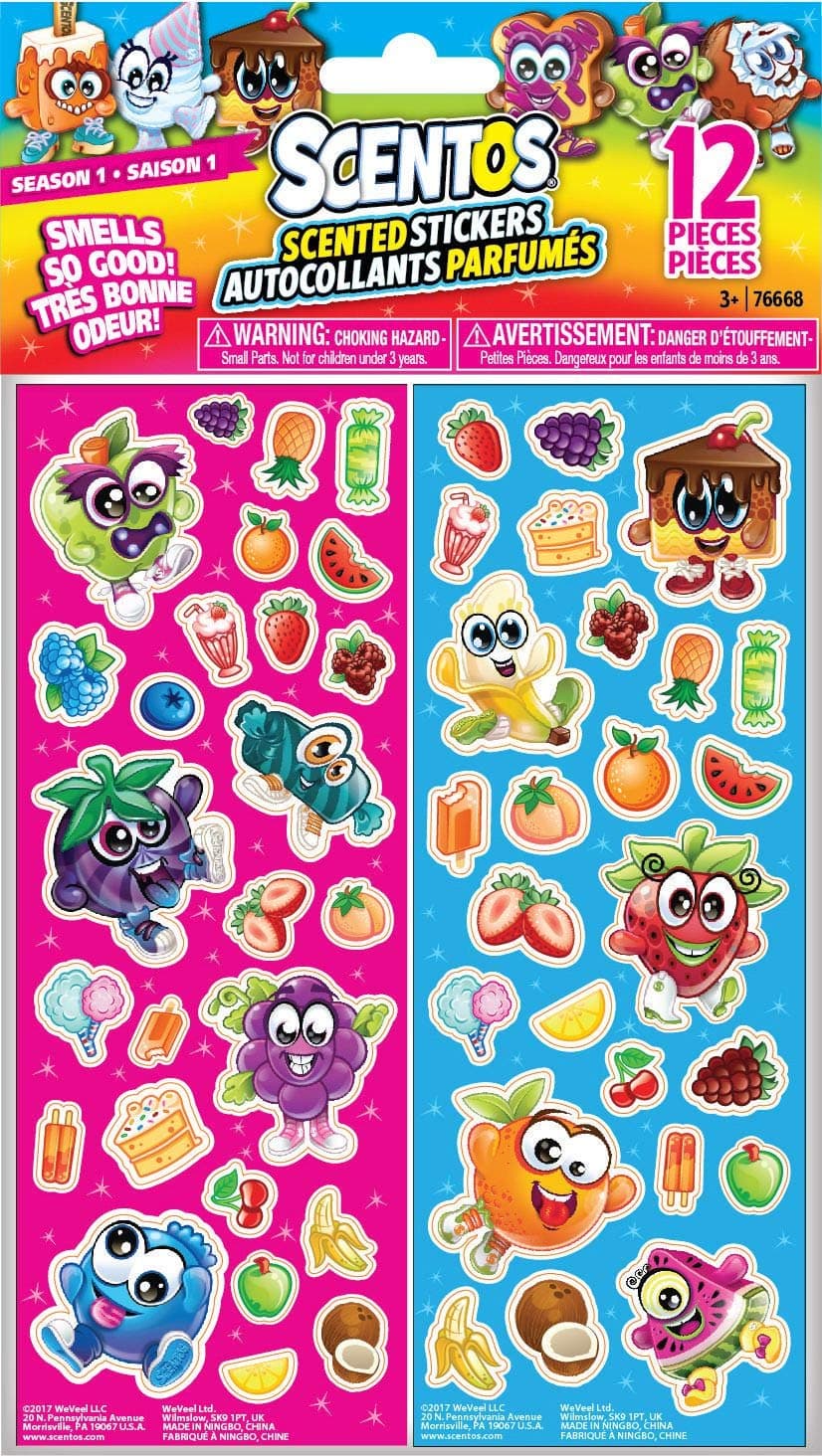 WeVeel Scentos Scratch 'n Sniff Stickers Party Favors 12 pack