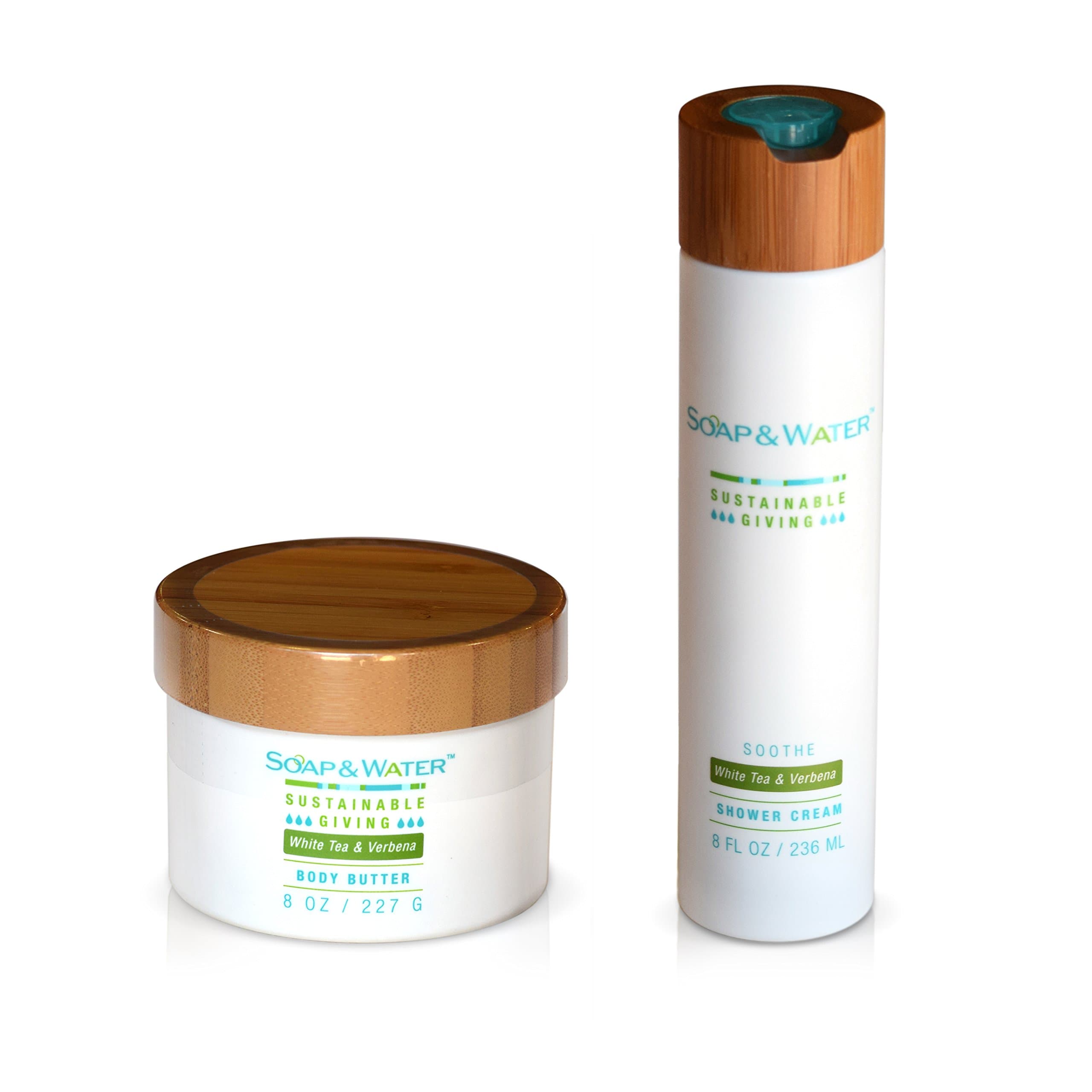 HOUZZ Interior White Tea & Verbena Luxurious Body Butter and Shower Cream Gift Set