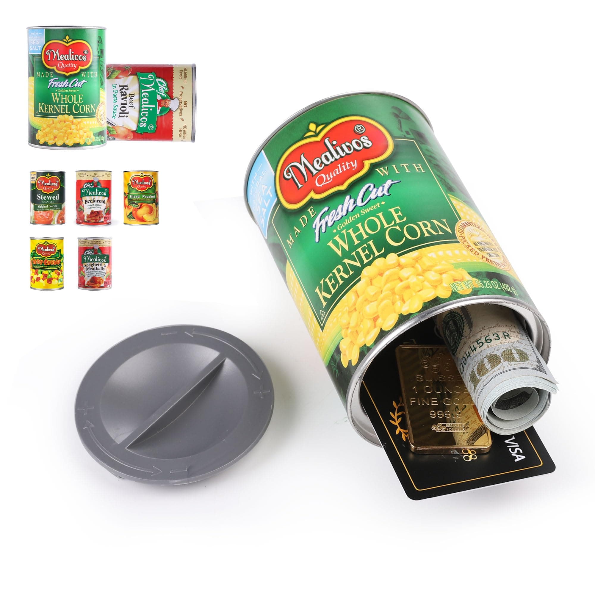 Fake Can Diversion Safe，Perfect for Hiding Storage Key,Cash,Jewelry,Card，Coins-Keep Your Valuables Safe-Corn