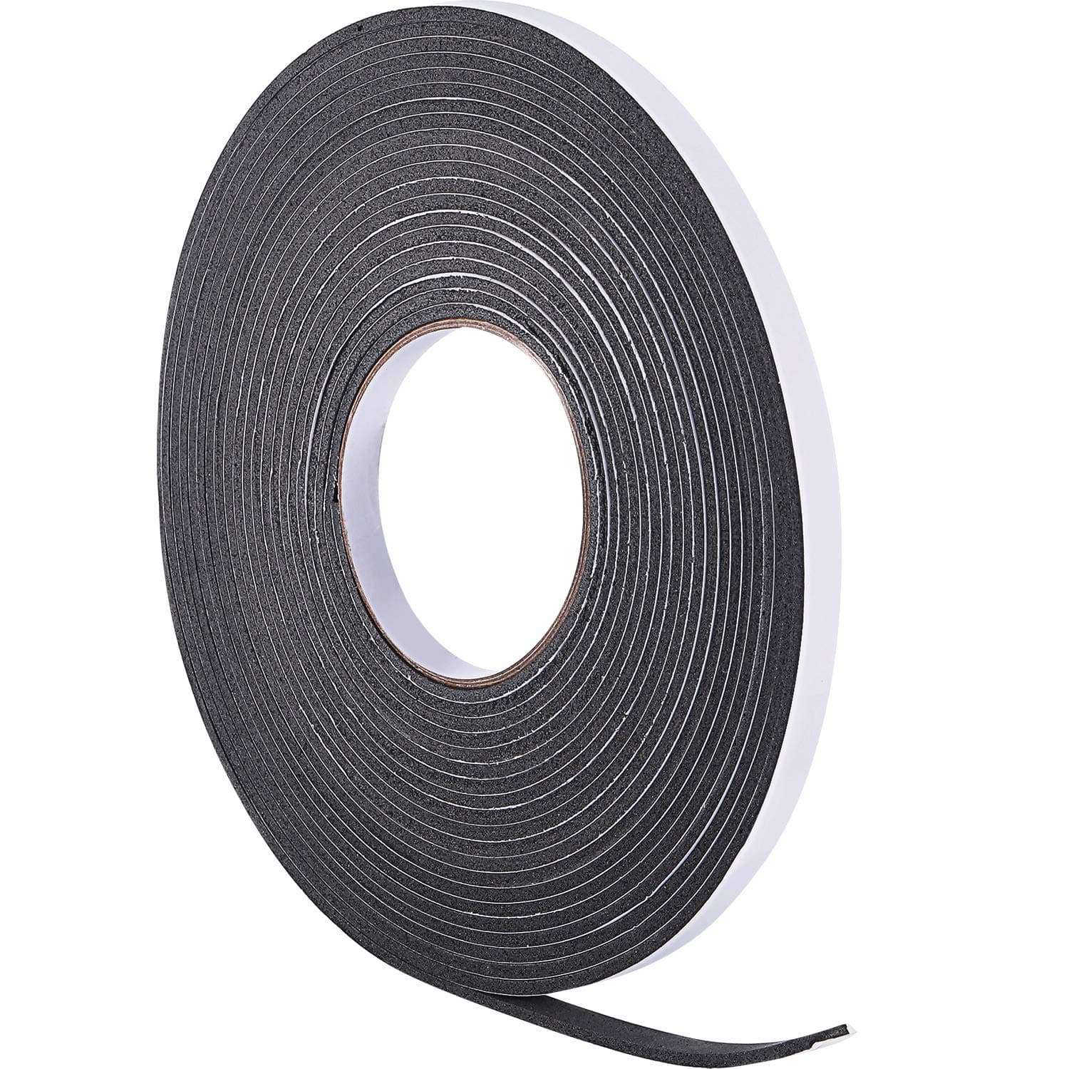 Hestya 10 m Foam Draught Excluder Weather Strip Tape Weatherstrip Weather Seals for Window Door Sealing (3 mm, Black)