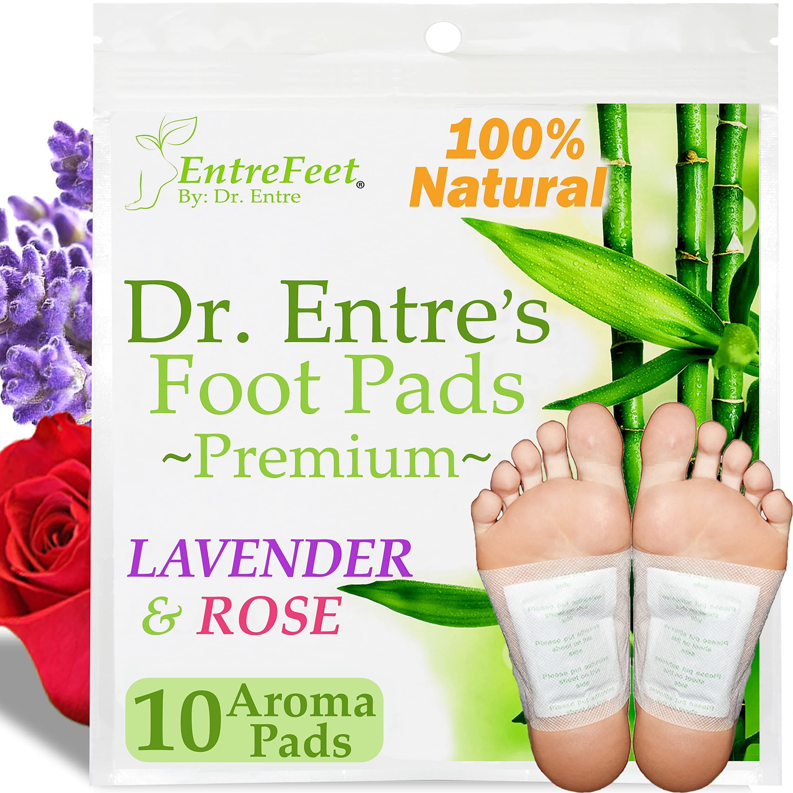 Dr. Entre's Lavender and Rose Premium Foot Pads - 10 Pack
