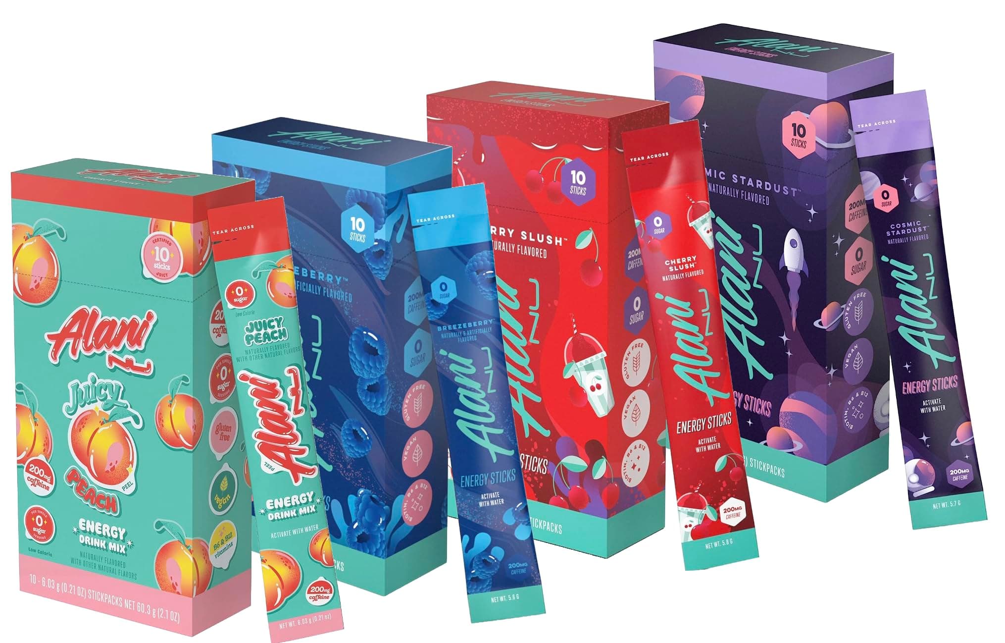 Alani Nu Energy Sticks Variety Pack Bundle | Energy Drink Powder | 200mg Caffeine | Pre Workout Performance with Antioxidants | On-The-Go Drink Mix | Biotin | 40 Total Packs