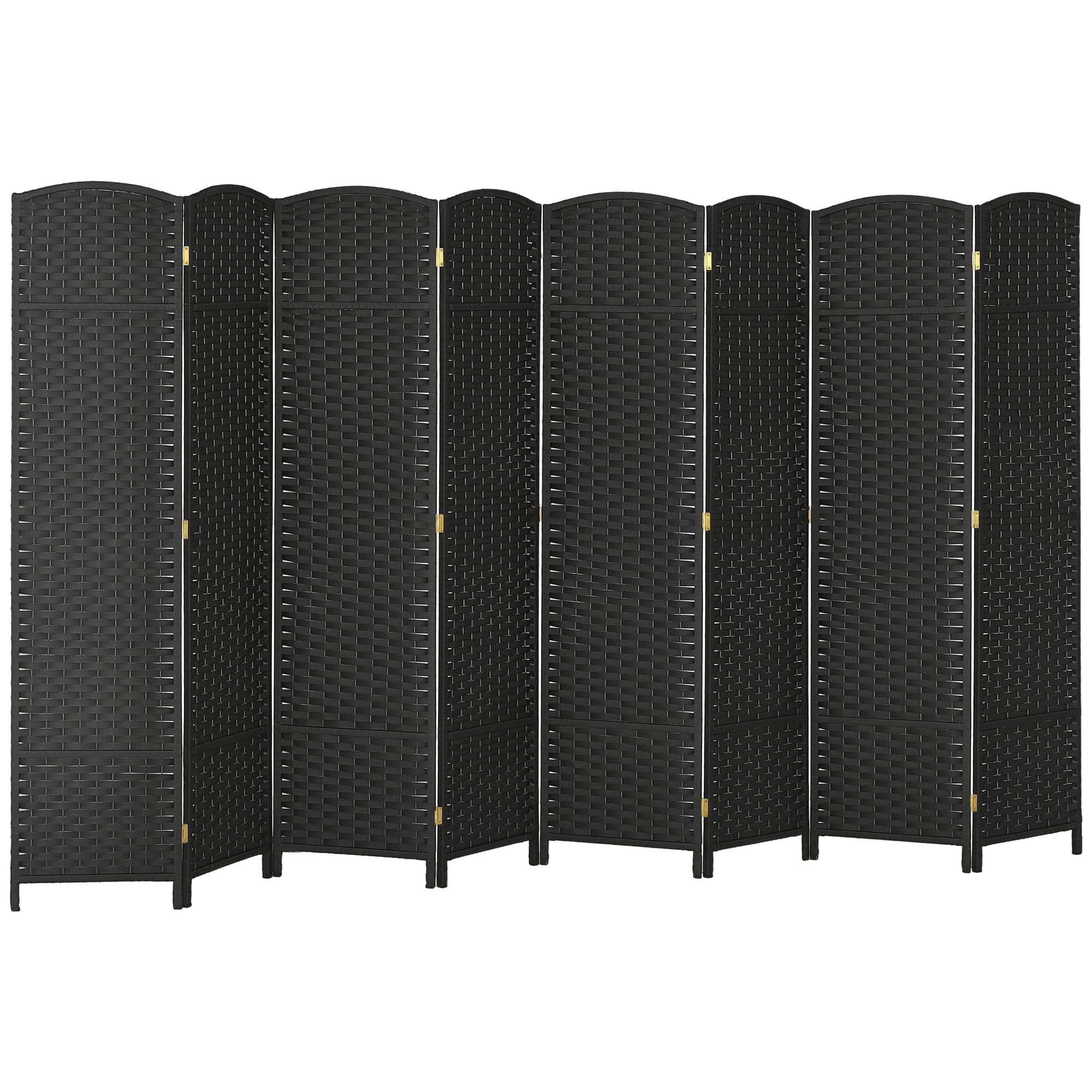 HOMCOM Room Divider, 8 Panel Folding Privacy Screen, 5.6' Tall Freestanding Wall Partition for Home Office, Bedroom, Black