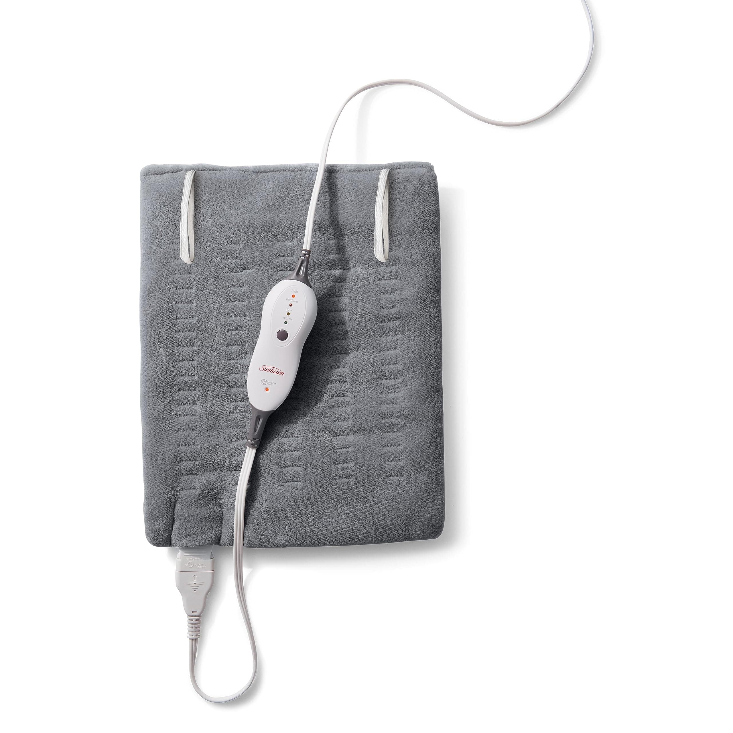 Heating Pad for Back, Neck, Menstrual Cramps, and Shoulder Pain Relief with Compact Storange and Auto Shut Off, Large 12 x 15, Gray