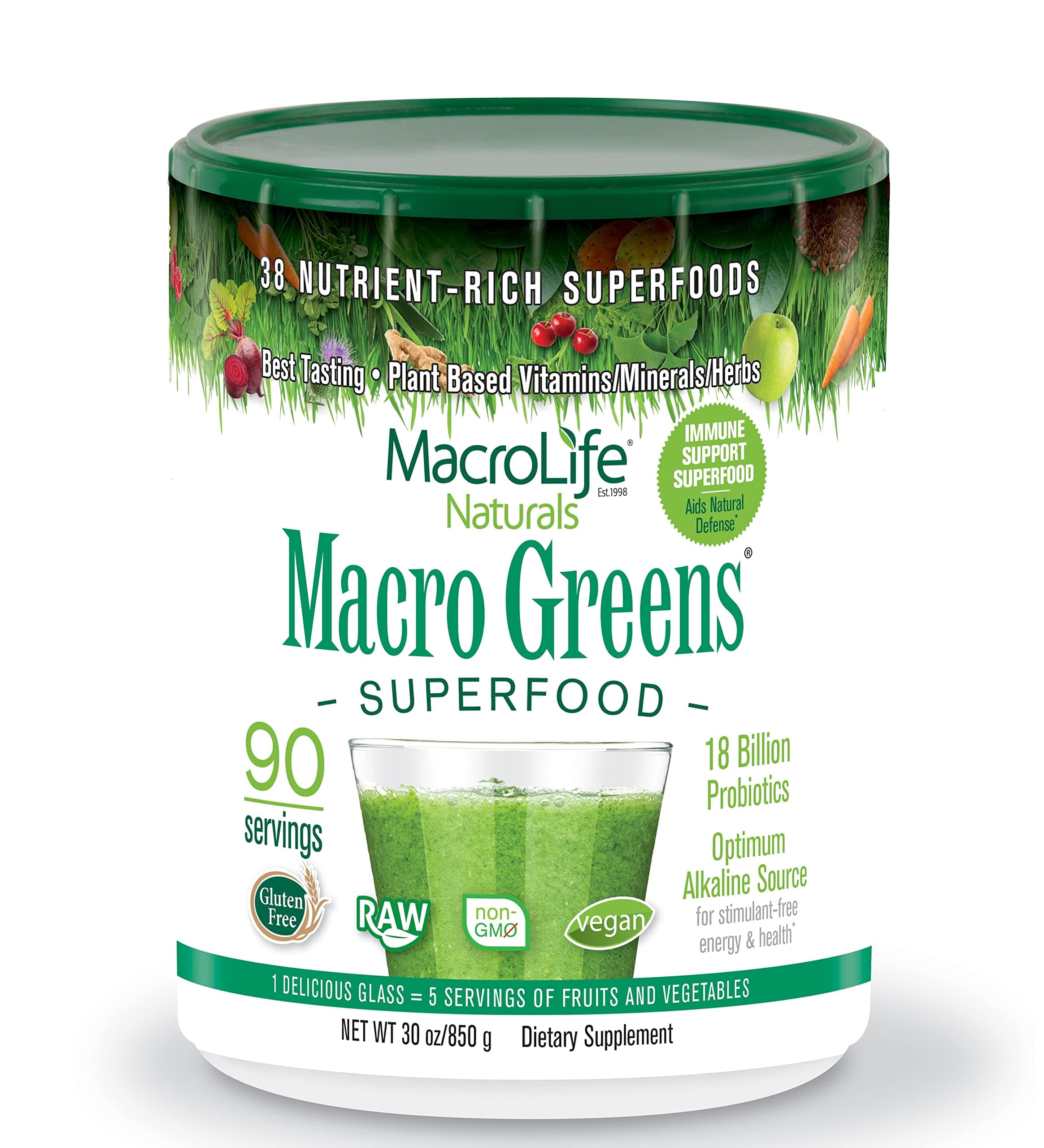 MacroLife Naturals Macro Greens Superfood ââ‚¬â€œ 30oz - 90 Servings