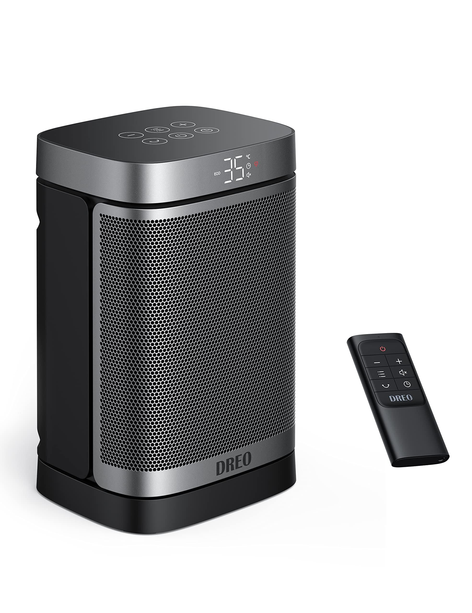 Fan Heater, Energy-Saving, Small, 1500 W Electric Heater with Thermostat, 70° Oscillating Electric Heater, PTC Ceramic Fan Heater, Quiet, Eco Mode, 12-Hour Timer, Overheating & Tilt Protection