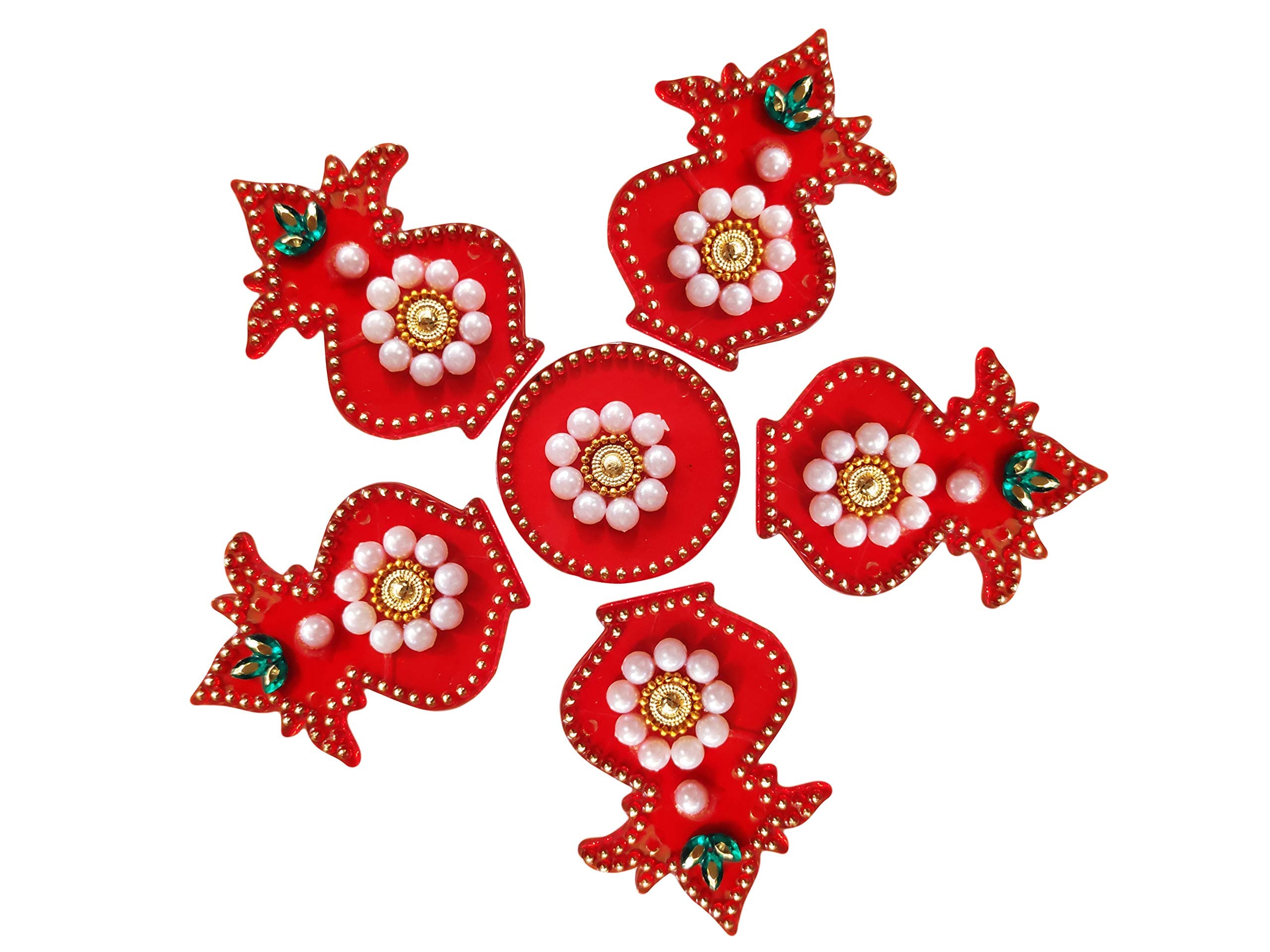 Handmade Diwali Floor Rangoli Kalash Design with Studded Stones & Sequins Traditional Festive Home Decorations (design6)