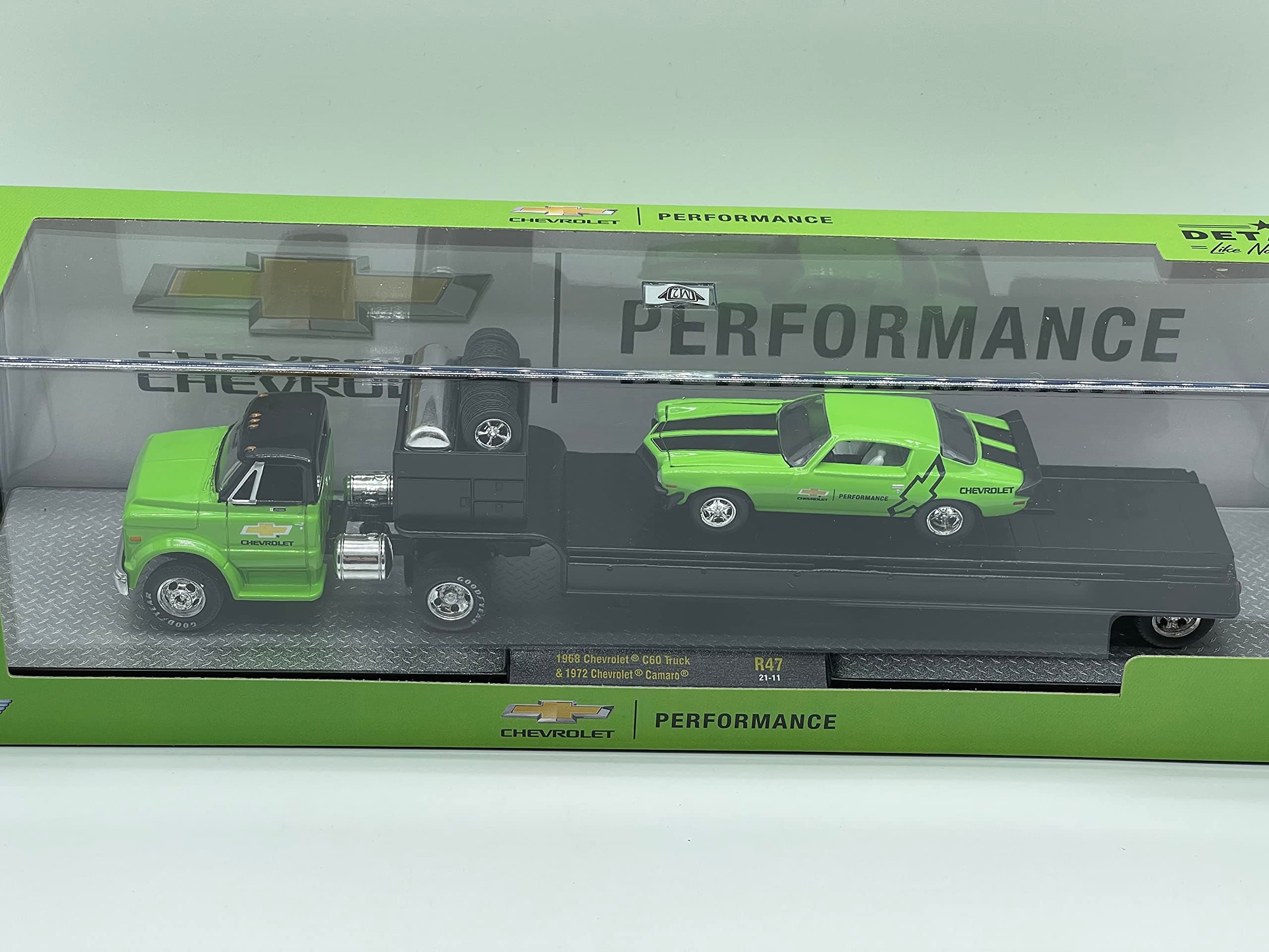 M2 Machines Auto-Haulers 1968 Chevy C60 Truck & 1972 Camaro 1:64 Scale R47 21-11 Green Black by M2 Collectible 1 of 8250
