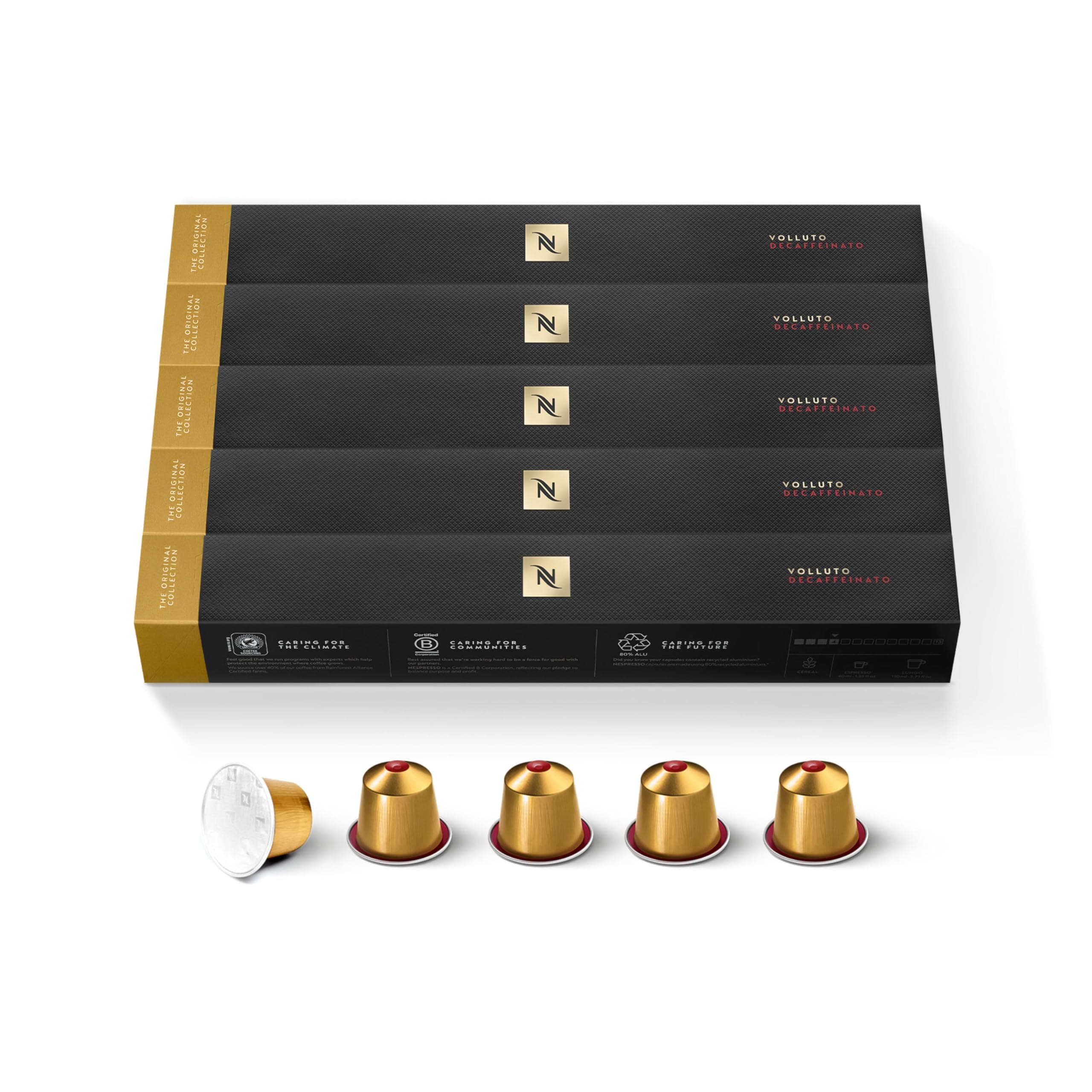Nespresso 50 OriginalLine Volluto Decaffeinato, 50 Count- ''NOT compatible with Vertuoline"