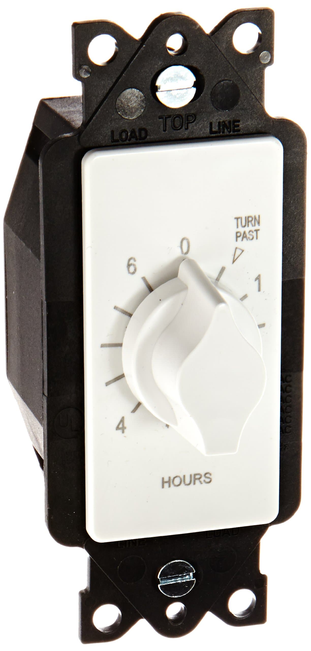 nsi INDUSTRIES TORK A506HW Spring-Wound In-Wall Twist Timer , 6-Hour Length and White Faceplate, for Automatic Shutoff of Fans or Lights