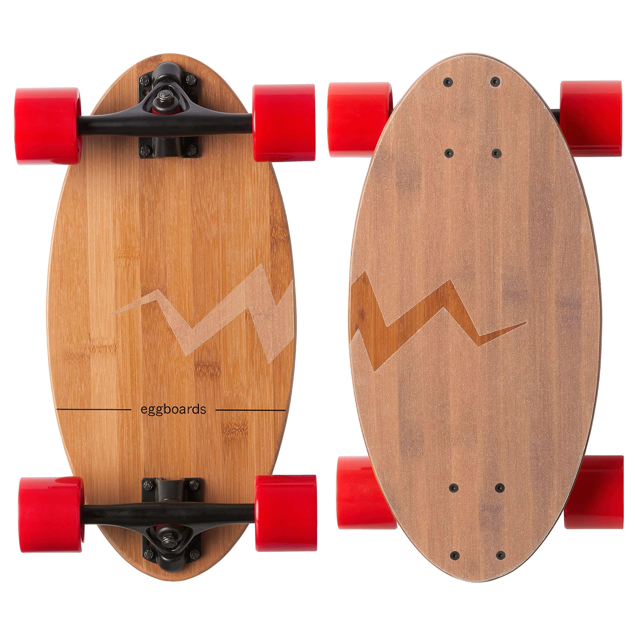 Eggboards Mini Longboard The Original. Portable Bamboo Cruiser Skateboards for Adults. Easy to Carry, Smooth to Ride. for Beginner & Experienced Riders. Long Board Complete Egg Skateboard