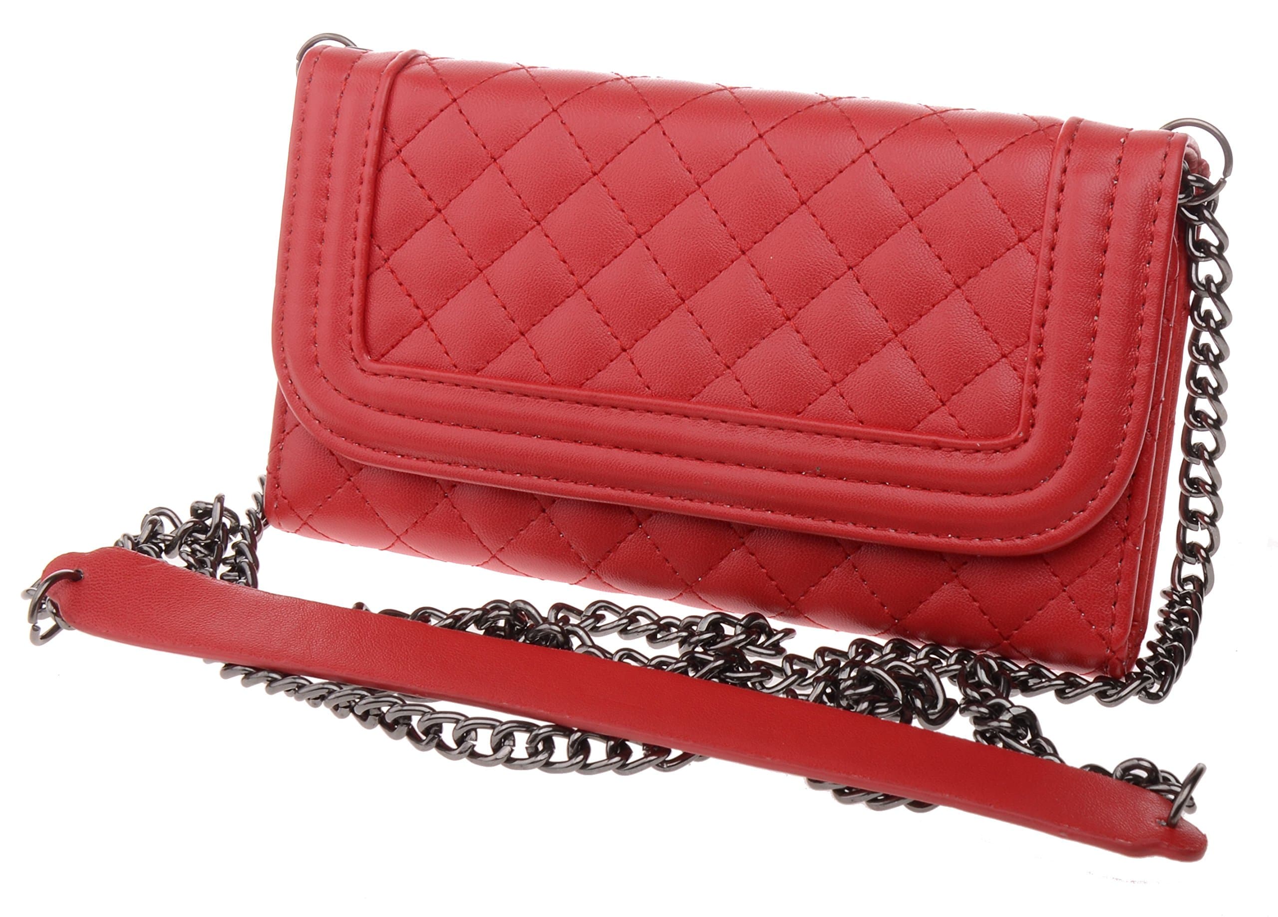 iPhone 6 Plus Case, Boilfish iPhone 6 Plus (5.5) Flip Case [Should Chain Series] [Wallet] - Leather Case for iPhone 6 Plus (5.5) - Mirror (PULPC-T-001)iPhone 6 Plus(5.5in) Red