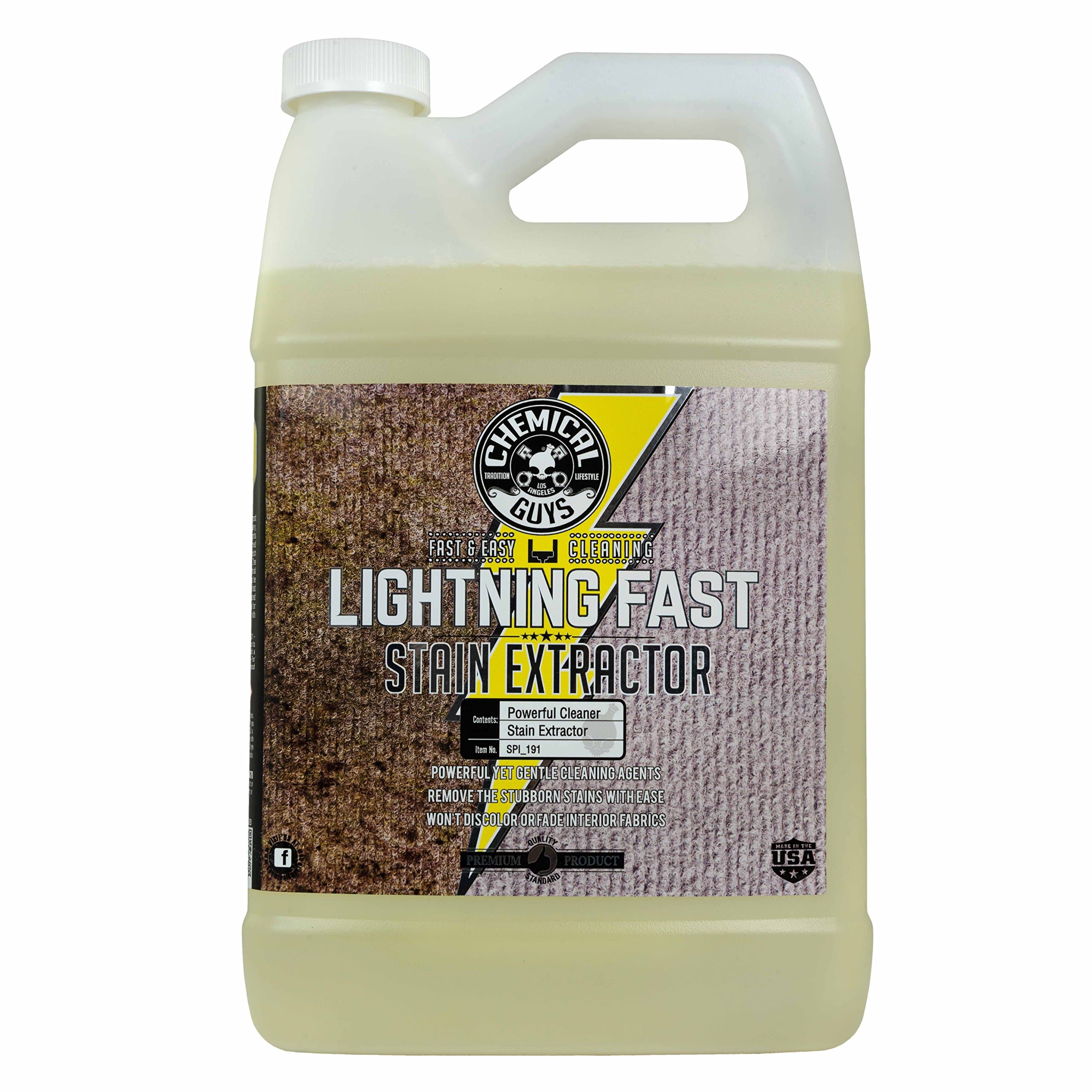 Chemical Guys Lightning Fast Carpet and Upholstery Stain Extractor - Carpet Cleaner, Safe for Fabric, Upholstery, Cars, Home, Office, Furniture, and More, Fresh Scent - 128 oz