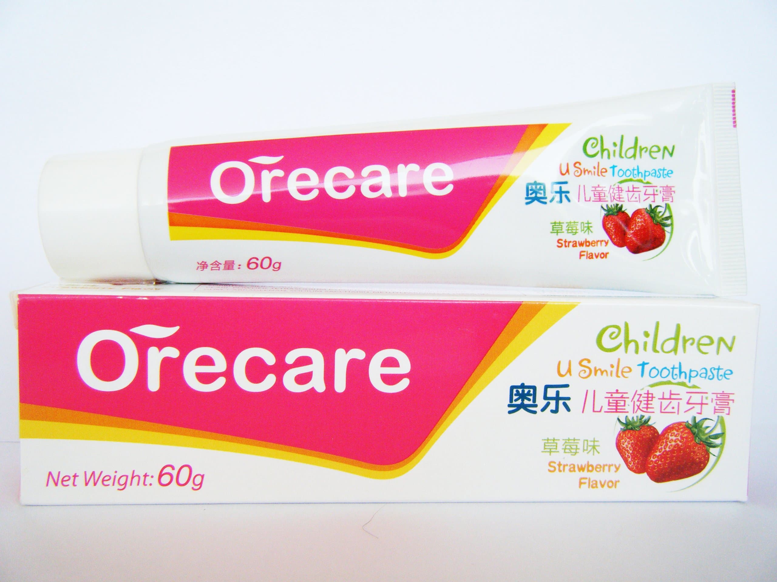 Orecare Children U Smile Toothpaste Tiens IgY Clean & Protect Teeth Strawberry 2.1oz/60g (pack of 3)