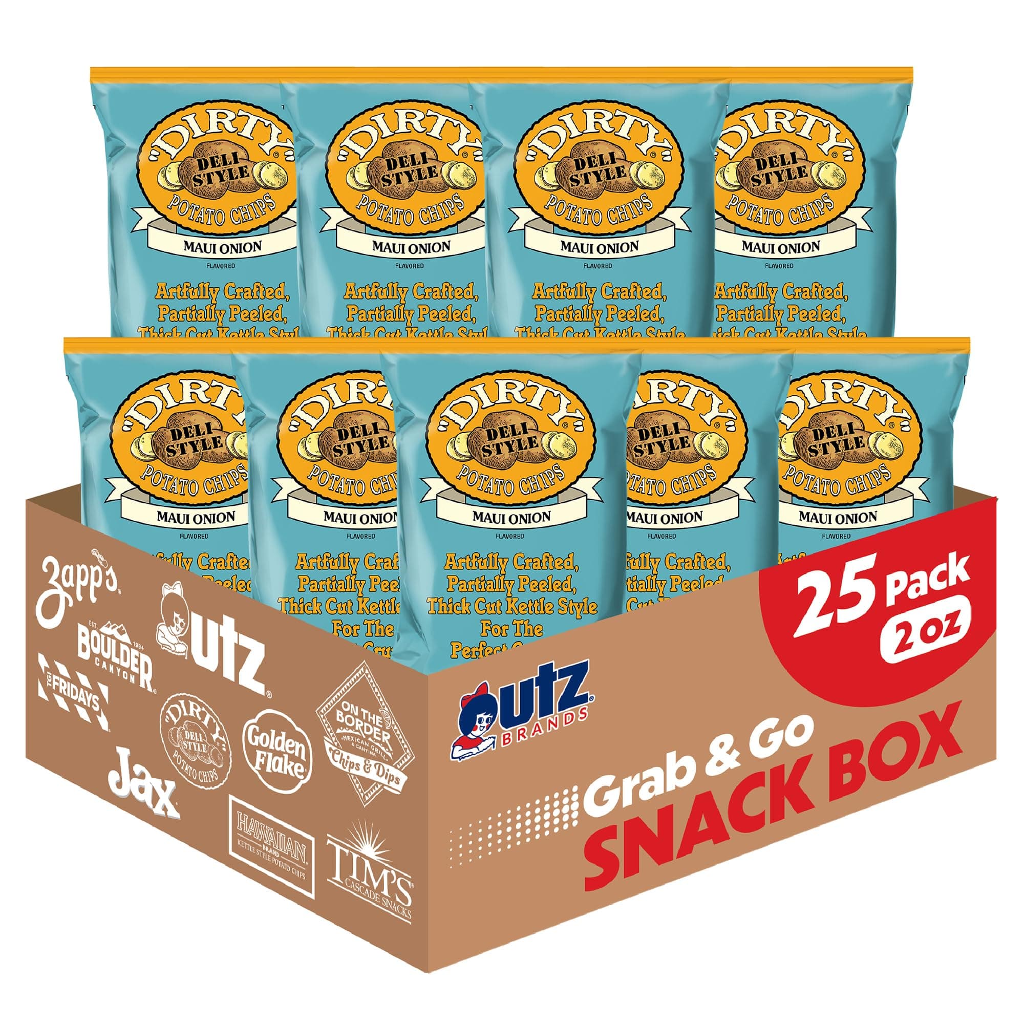 Kettle Maui Onion, 2 oz. Bag, 25 Count â€“ Gluten Free, Skins On, Crunchy Great for Lunches or Snacking on the Go