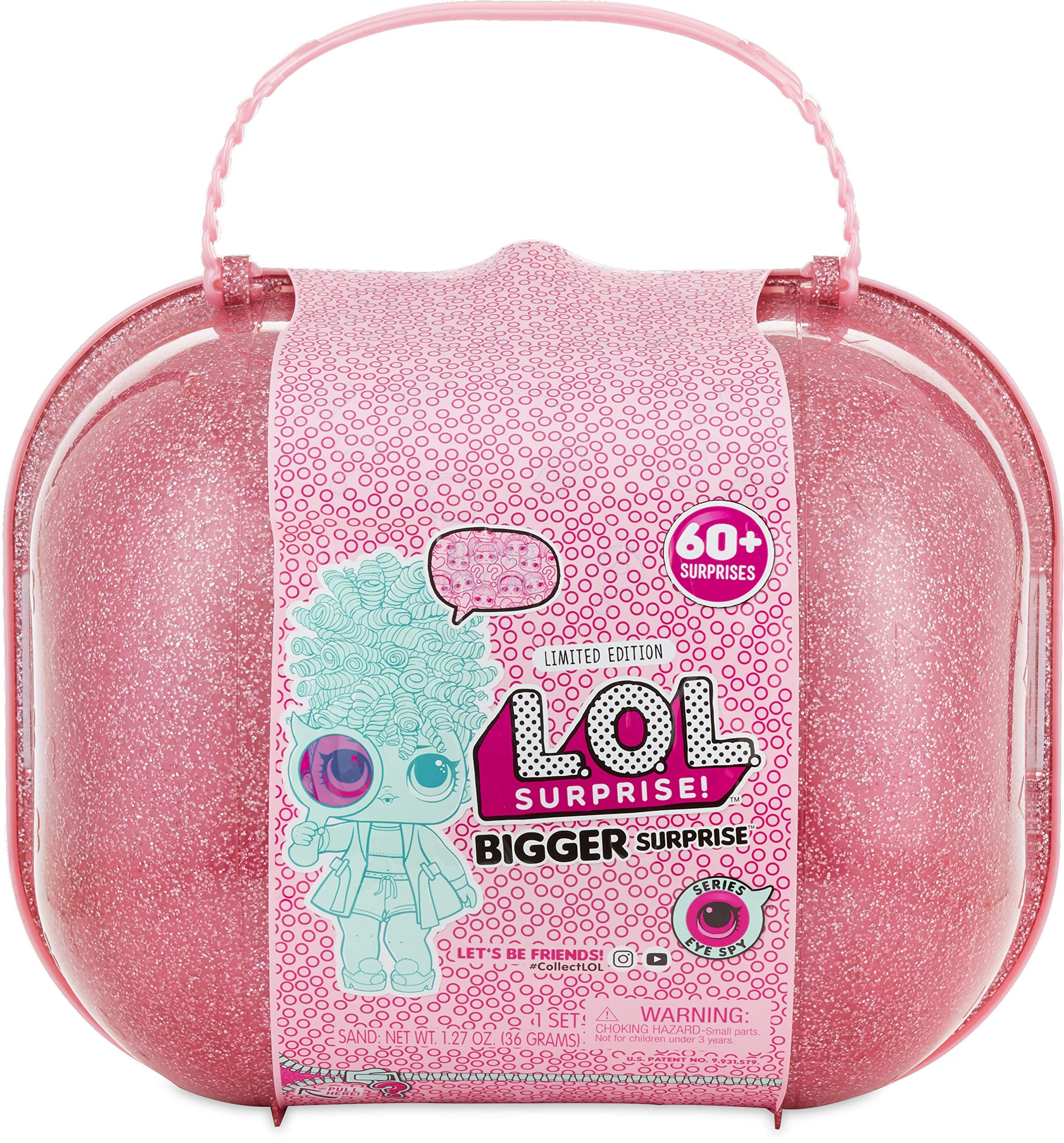Bigger Surprise Limited Edition with 2 Collectible Dolls, 1 Pet, 1 Lil Sis with 60+ Surprises in Eye Spy Series Carrying Case- Gift for Kids, Toys for Girls Ages 4 5 6 7+ Year