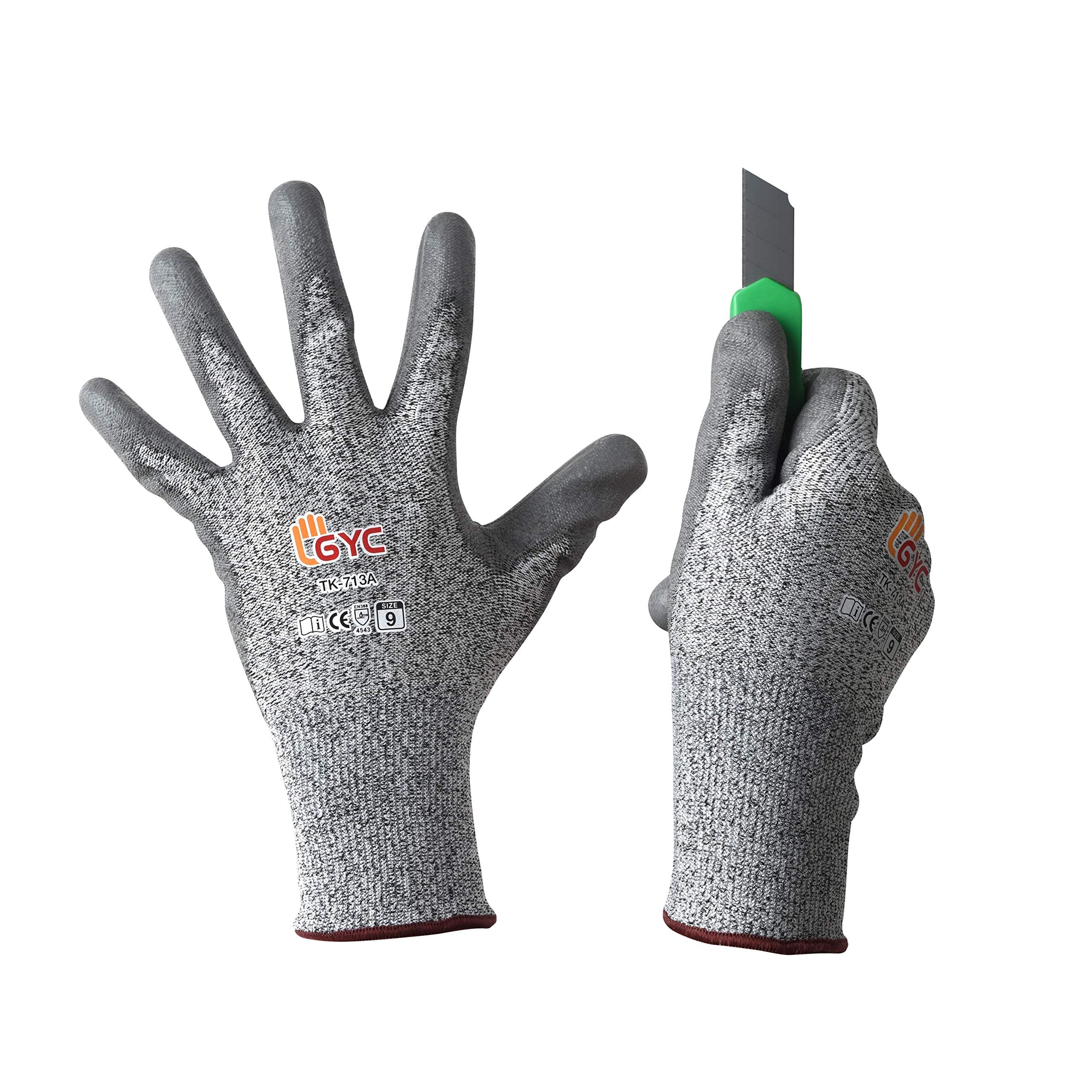 GYC Gloves, Cut Resistant Gloves Safety Work Gloves - Level 5 Cut Protection, 1 Pair - High Performance Dexterity & Breathability, Comfortable (TK-713A / SIZE 10 - Extra Large, 1 Pair)