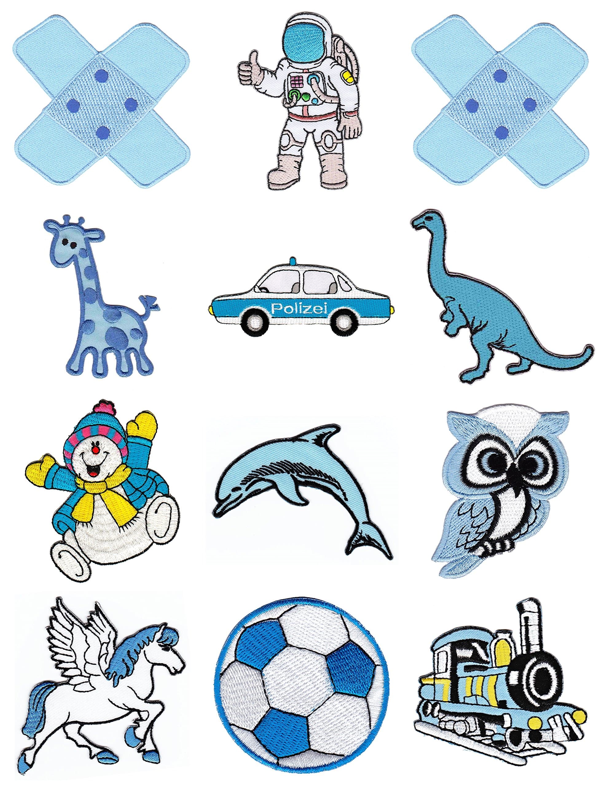 Blue Children Patch Value Pack of 12 Iron-On Transfer Applique