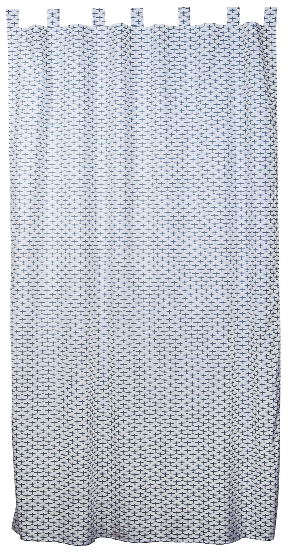 Taftan White Background Curtain with Hanging Loops, Airplane