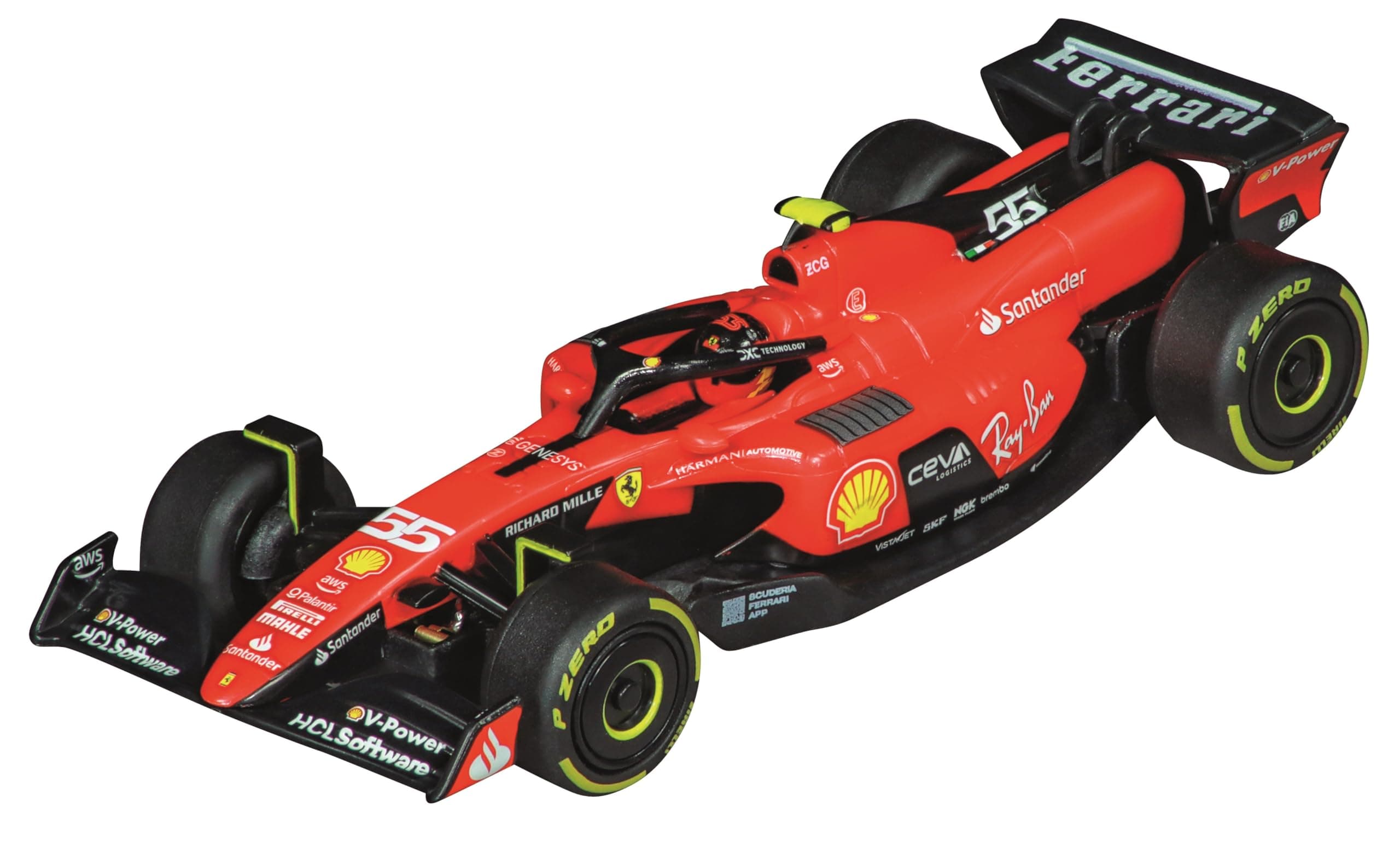 Carrera64239 Ferrari SF-23 C. Sainz 1:43 Scale Analog Slot Car Racing Vehicle GO!!! Slot Car Toy Race Track Sets
