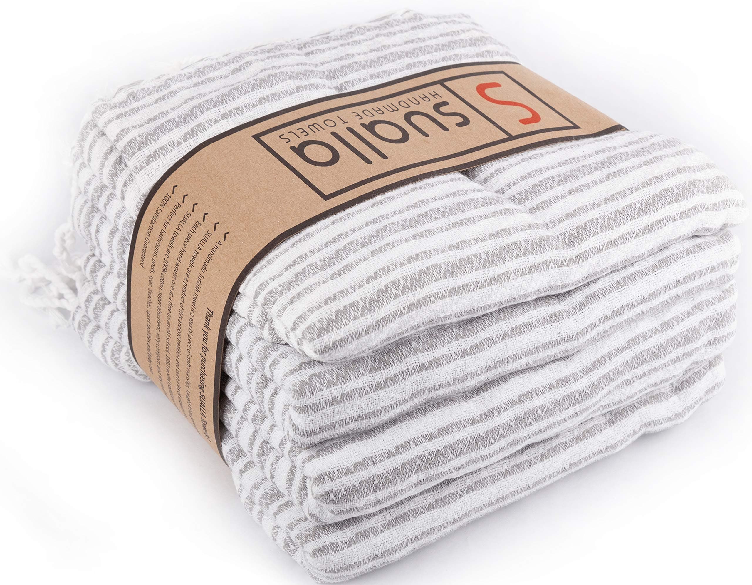 Sualla 100% Cotton - Istanbul Turkish Towel - Silver Grey (Set of 4)