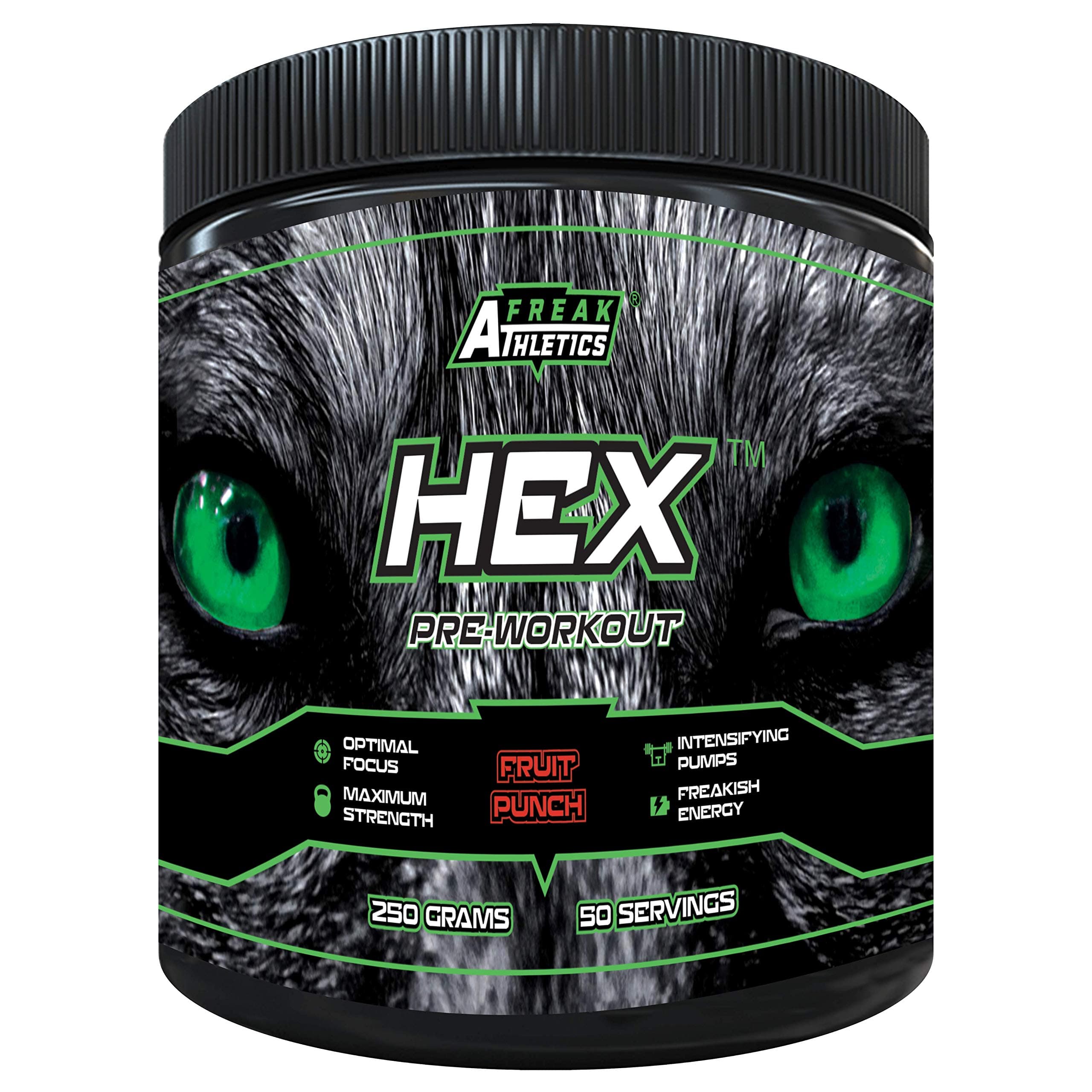 Hex Pre Workout 'Fruit Punch' - The Ultimate Pre Workout Supplement by Freak Athletics - Pre Workout Powder Available Fruit Punch