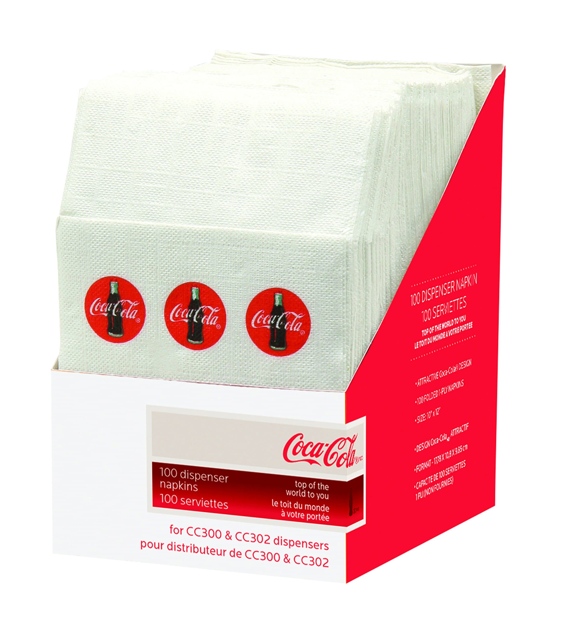 Tablecraft CC326 Coca-Cola Napkins, Half, Red by Tablecraft