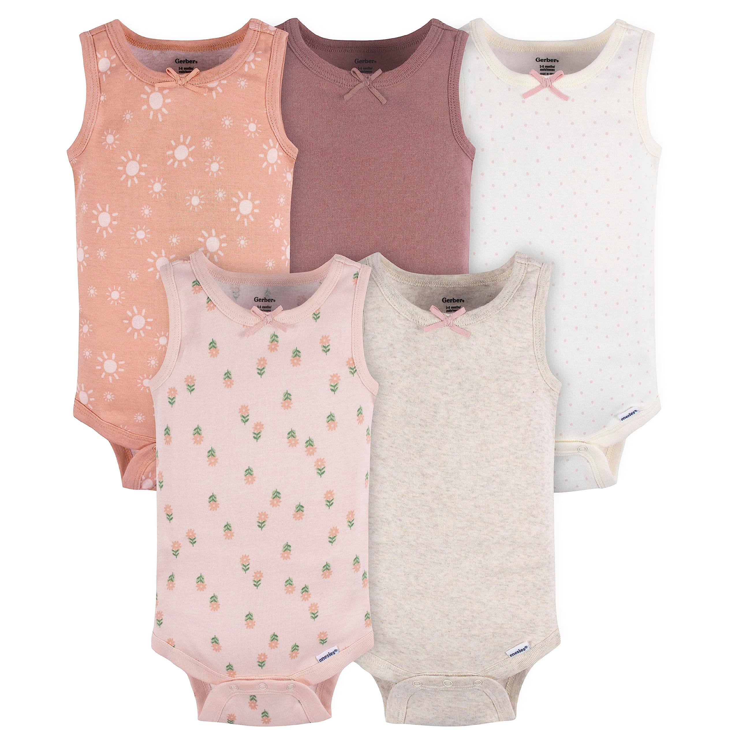 Baby Girls Multi-Pack Sleeveless Onesies Bodysuit