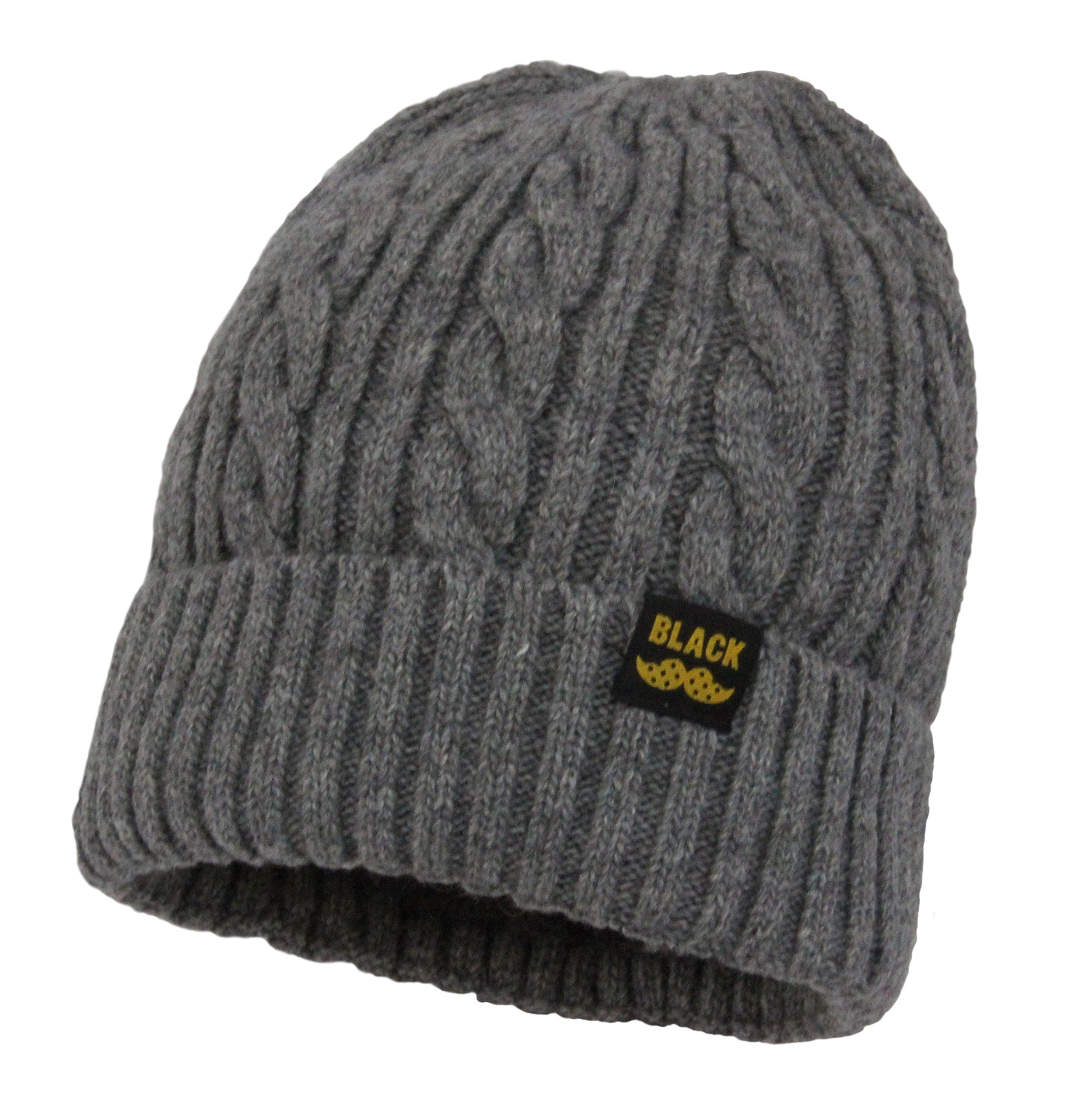 Mens Winter Warn Kniting Hats Wool Baggy Slouchy Beanie Hat Skull Cap, Grey, One size