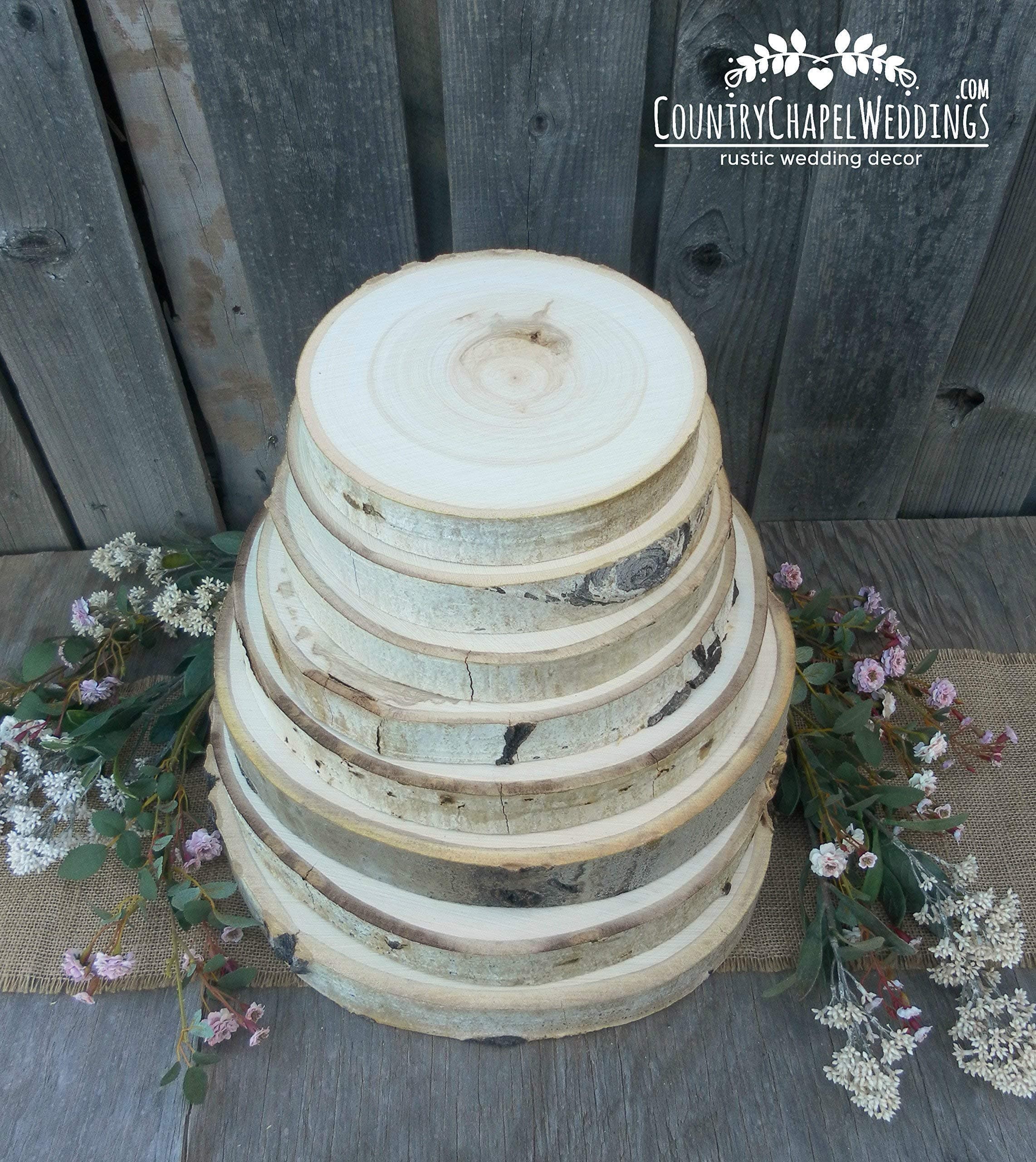 Aspen Tree Slice ~ Choose your Diameter ~ Rustic Wedding Decor ~ Cake Stand ~ Wedding Centerpiece ~ Spring Wedding ~ Tree Cookie ~ Wood Slab ~ Wood Slice ~ Tree Slice ~ Tree Slab