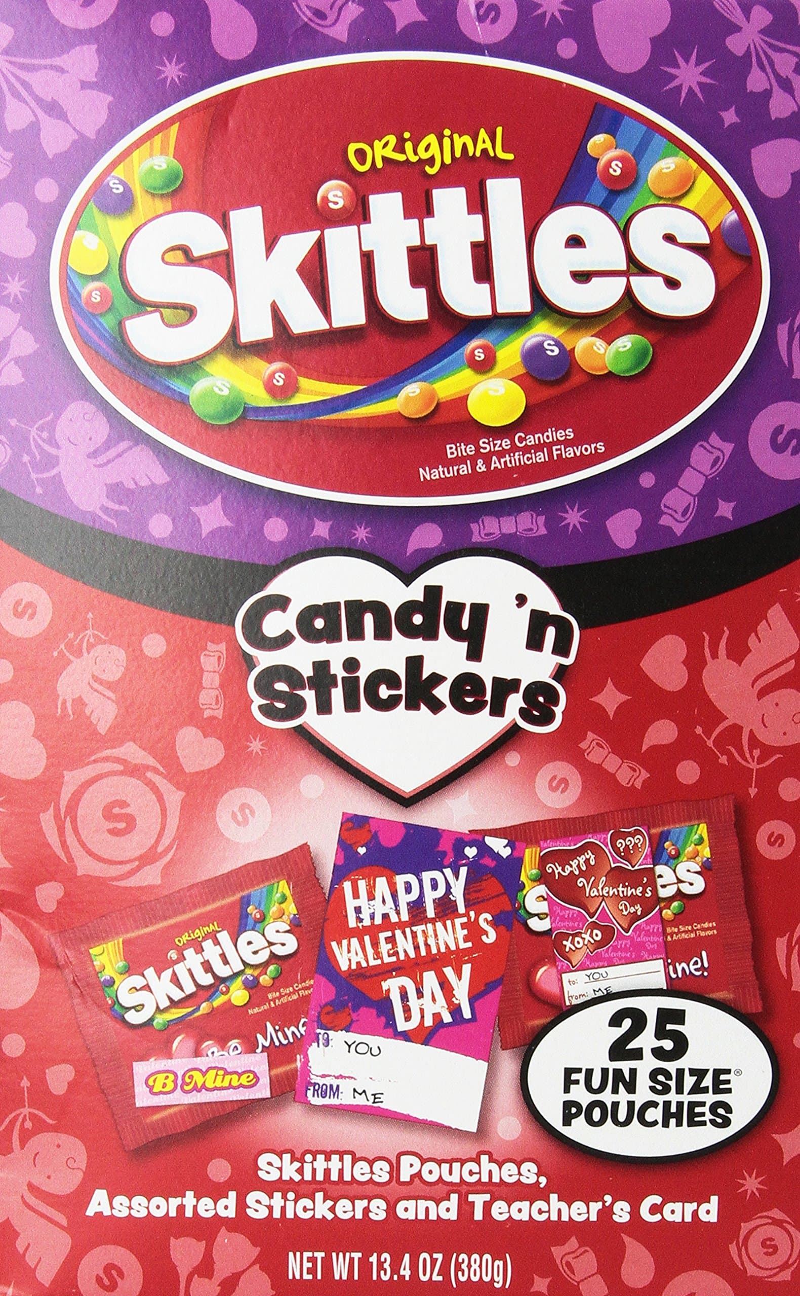 Skittles Candy 'N Stickers for Valentines Day