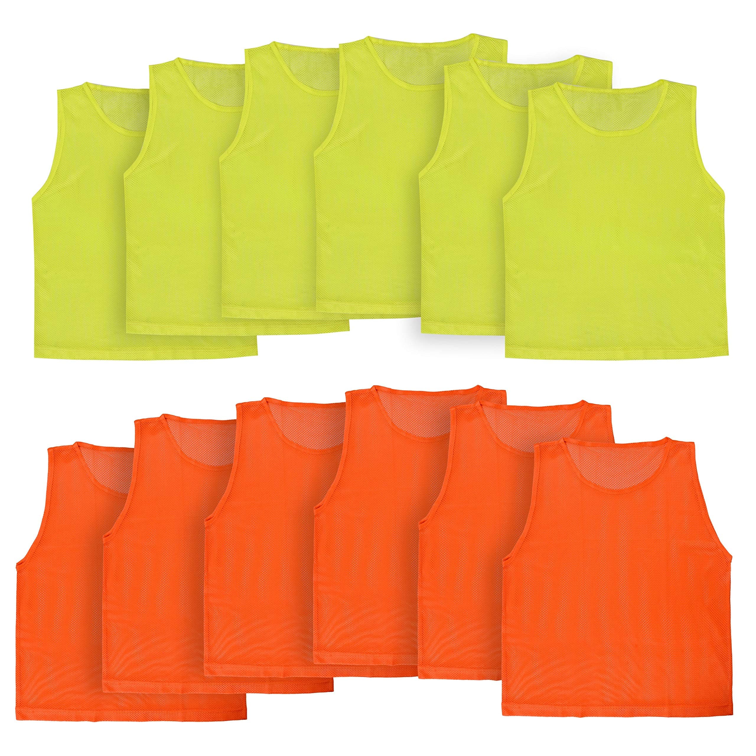 LITEMESH Pinnies (Set of 12/24 Practice Vests) Youth Pinnies, Pennies for Sports Youth, and Scrimmage Vests