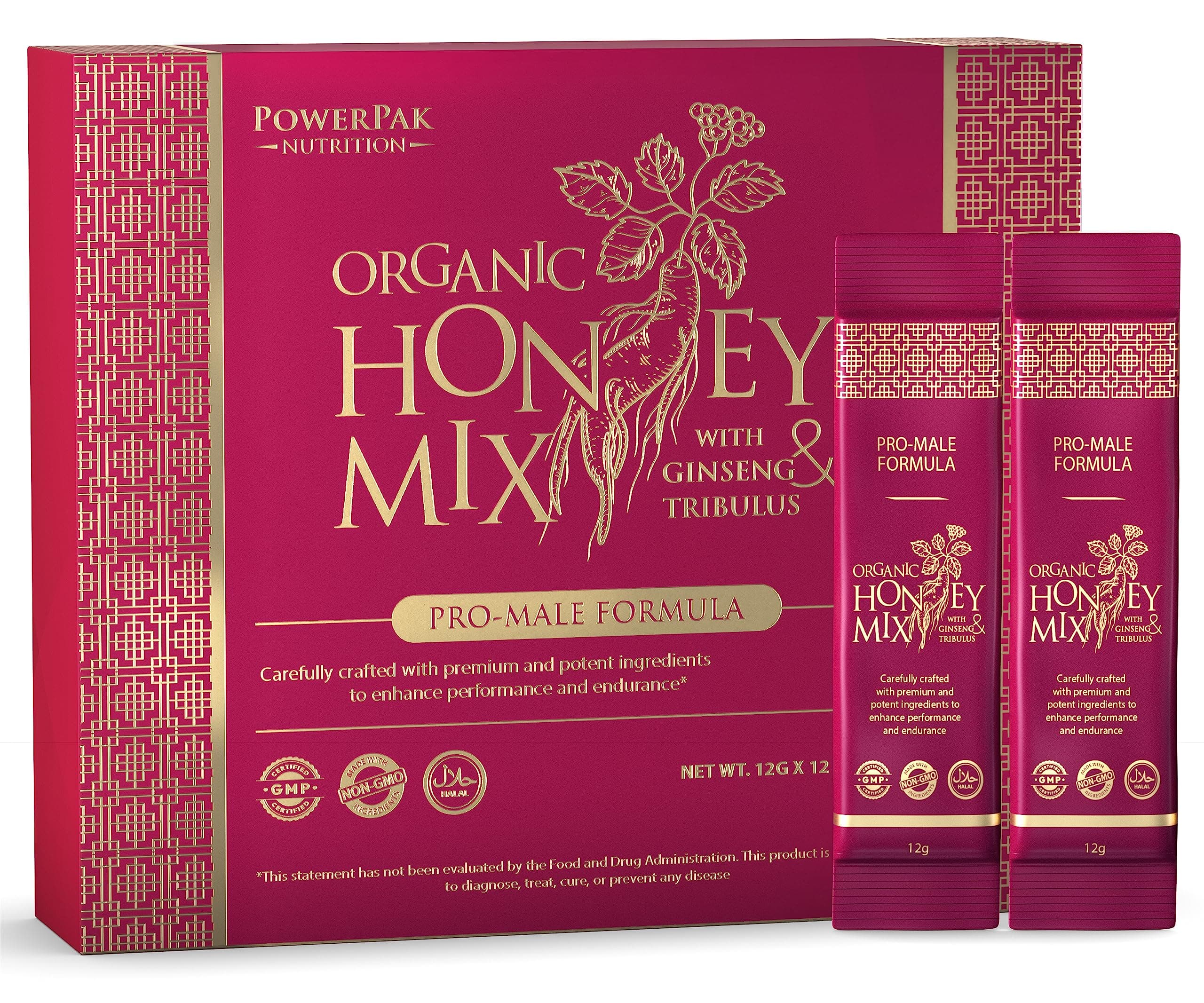 Extra Strength Honey Blend | Honey Packs With Natural Jelly Bee Pollen, Panax Ginseng & Tribulus | Honey Blend Infused With Premium Ingredients For Long Lasting